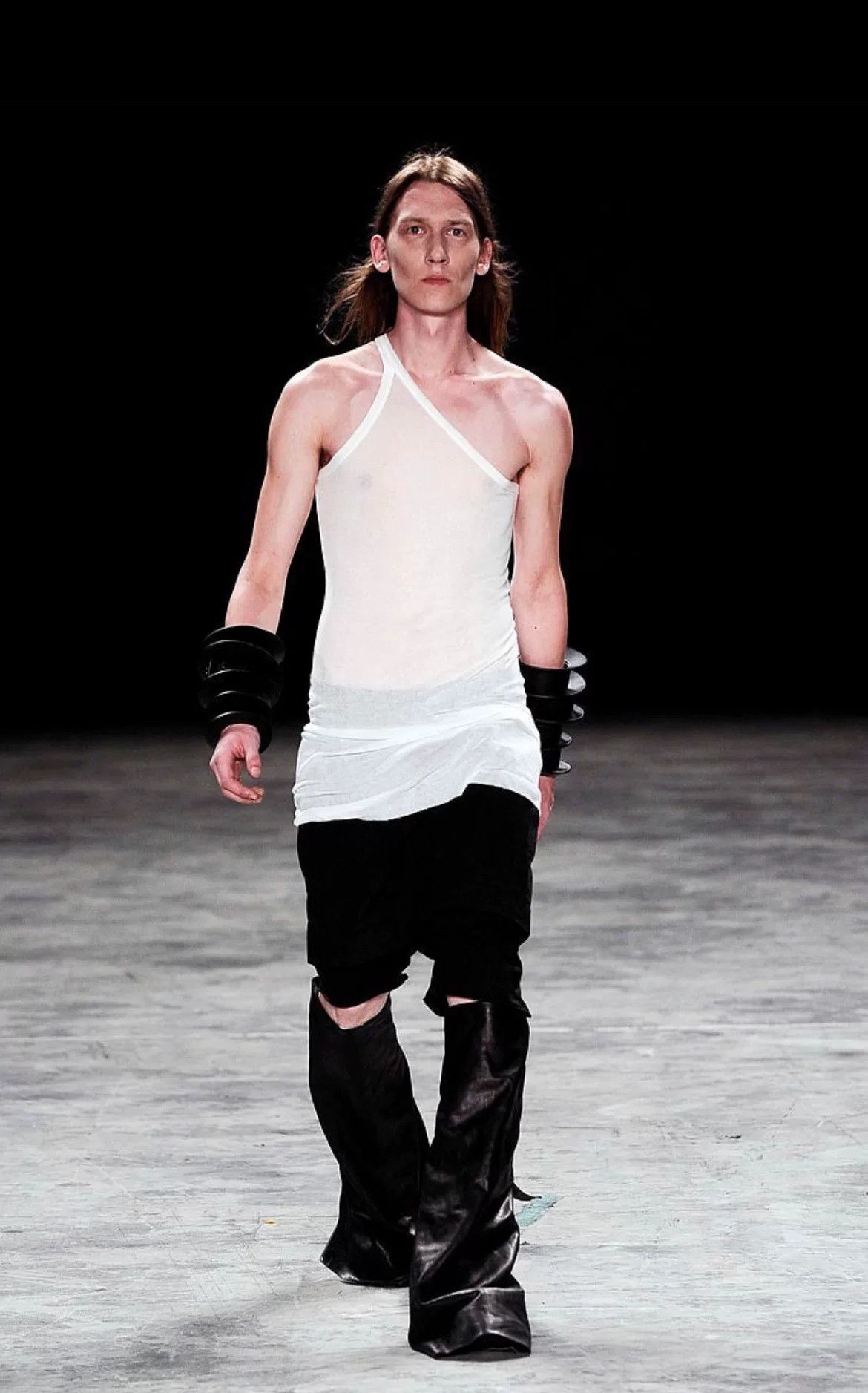 Rick Owens Rick Owens 12ss Naska Single-Shoulder Cotton Tank Size US XXS / EU 40 - 1 Thumbnail