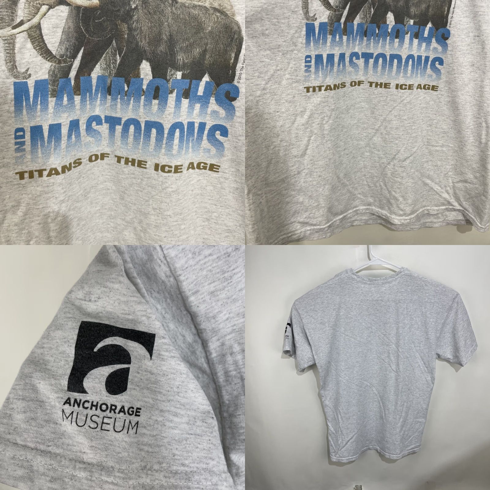 Vintage VINTAGE The Field Museum Mammoths And Mastodons Titans Of The Ice Age T Shirt XL Mens Gray Cotton Short Sleeve Crew Neck Graphic Print Logo DCT Size US XL / EU 56 / 4 - 8 Thumbnail
