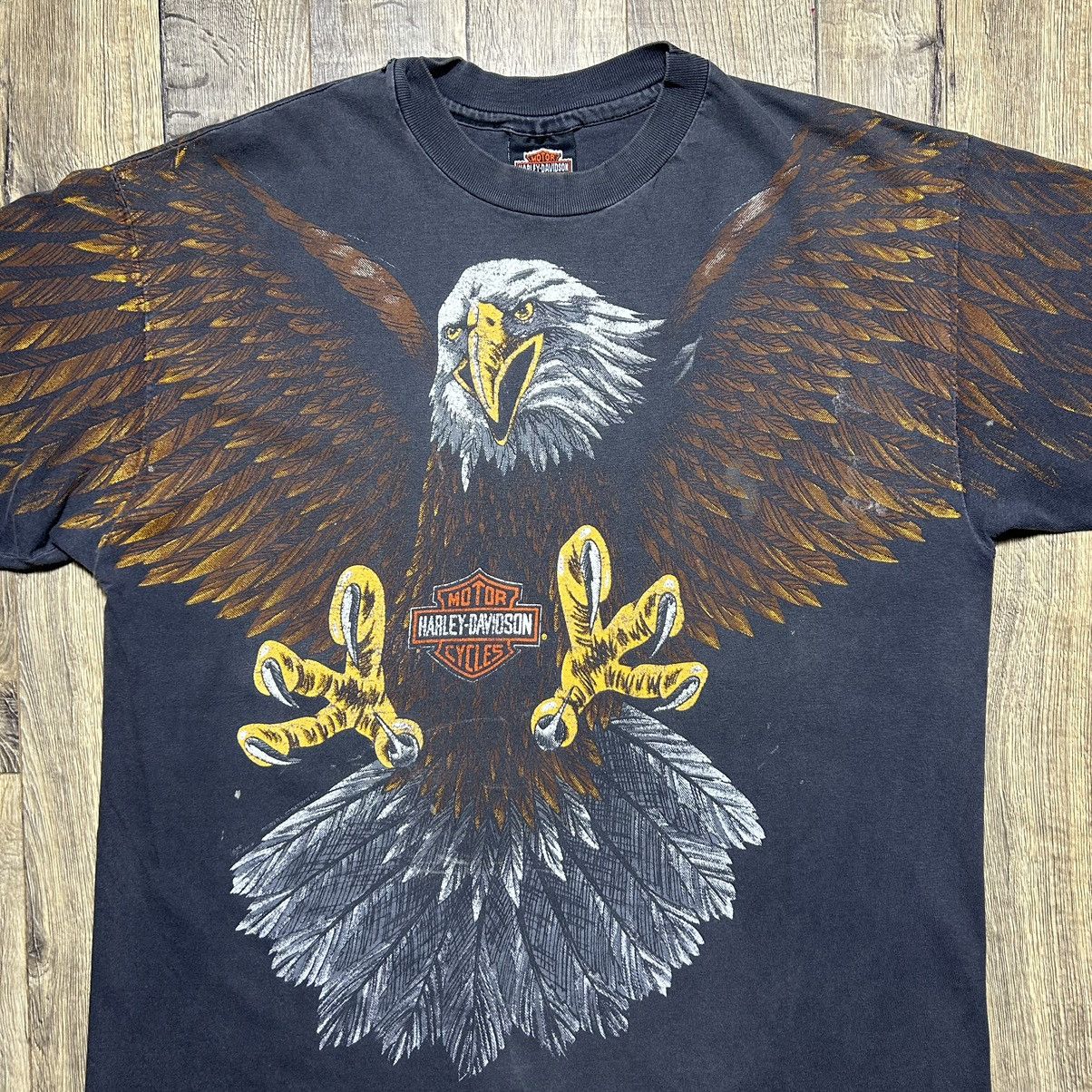 Harley Davidson × Vintage Vintage 1993 Harley Davidson T-Shirt Size Large AOP Print Size US L / EU 52-54 / 3 - 2 Thumbnail