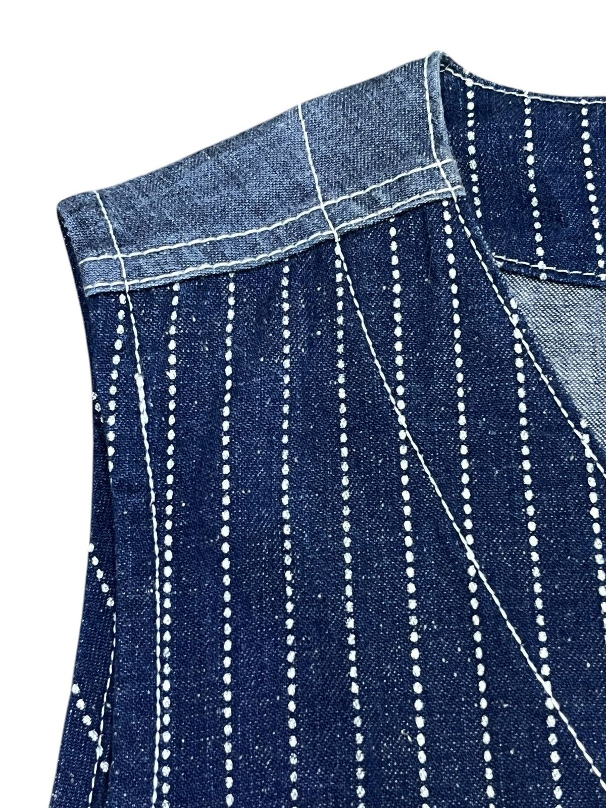 Sugar Cane TENRYO Casual Indigo Wabash Stripe Work Vest Waistcoat Denim Size US M / EU 48-50 / 2 - 4 Thumbnail