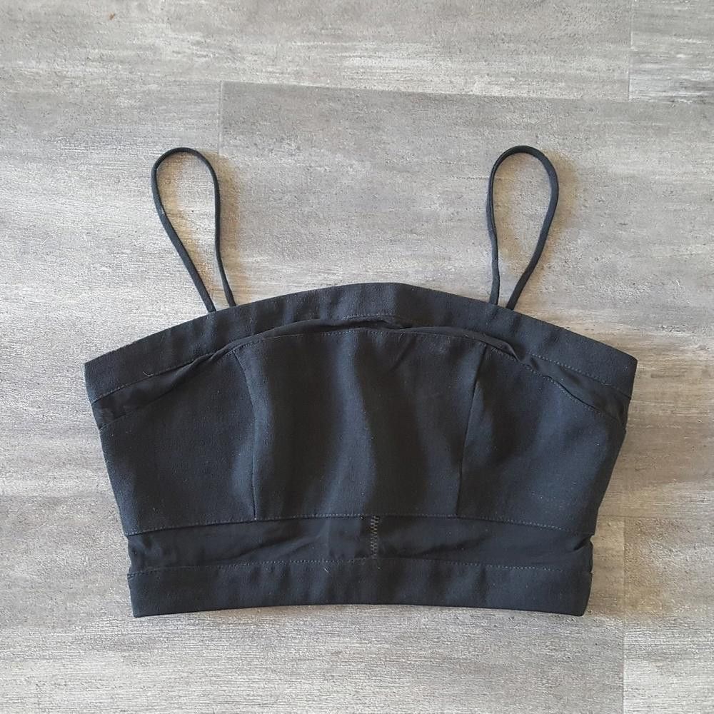 Designer Black Mesh Detailed Dressy Crop Size S / US 4 / IT 40 - 1 Thumbnail