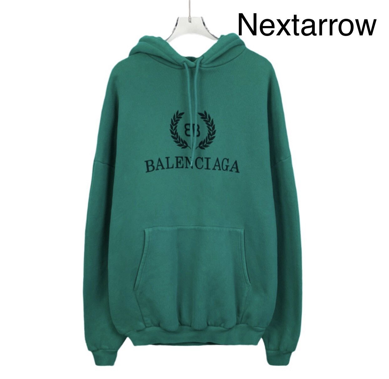 Balenciaga Balenciaga green logo letter hooded drawstring sweatshirt Size S / US 4 / IT 40 - 1 Thumbnail