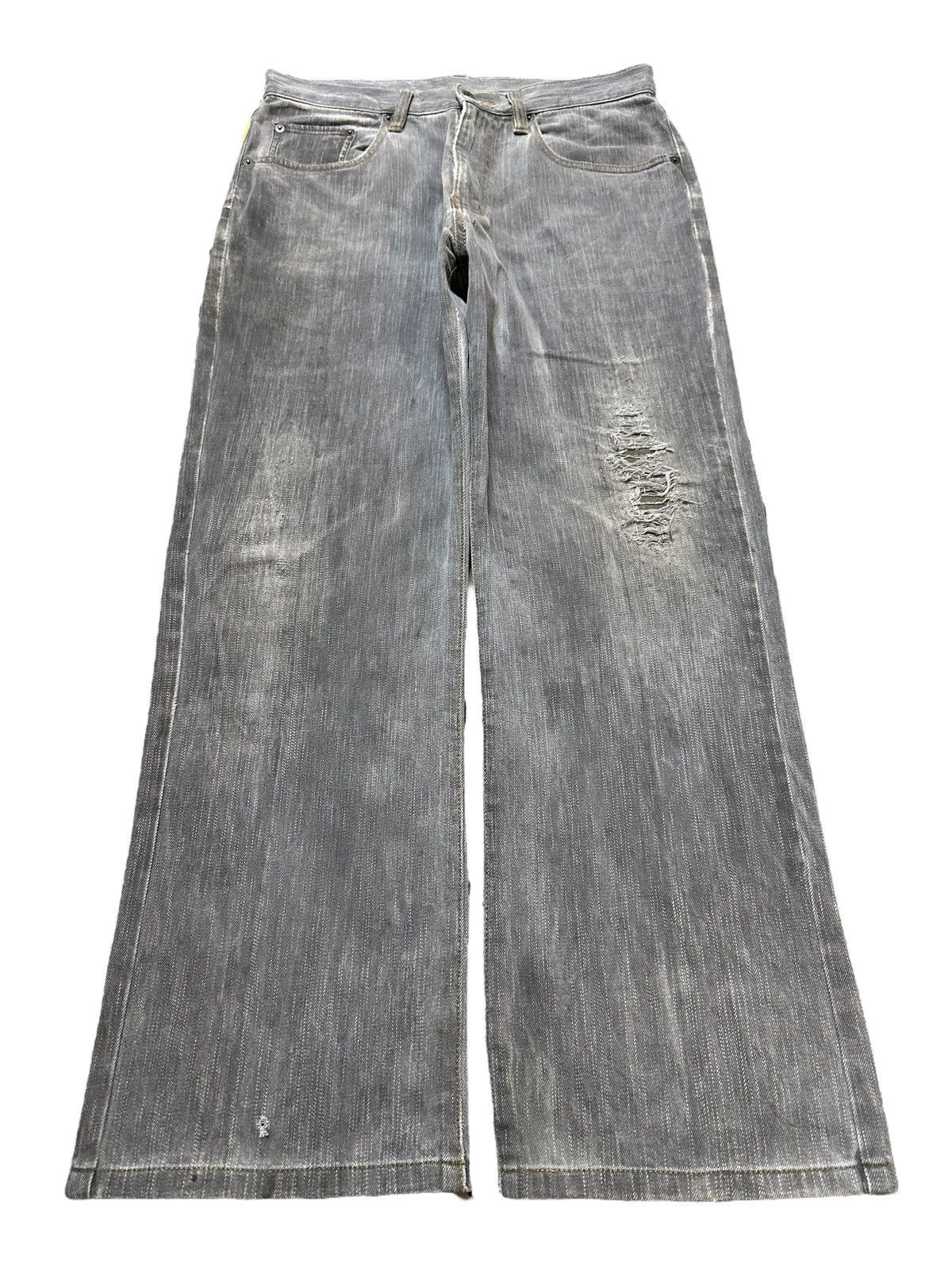 Vintage Crocodile Faded Wash Style Distressed Baggy Jeans