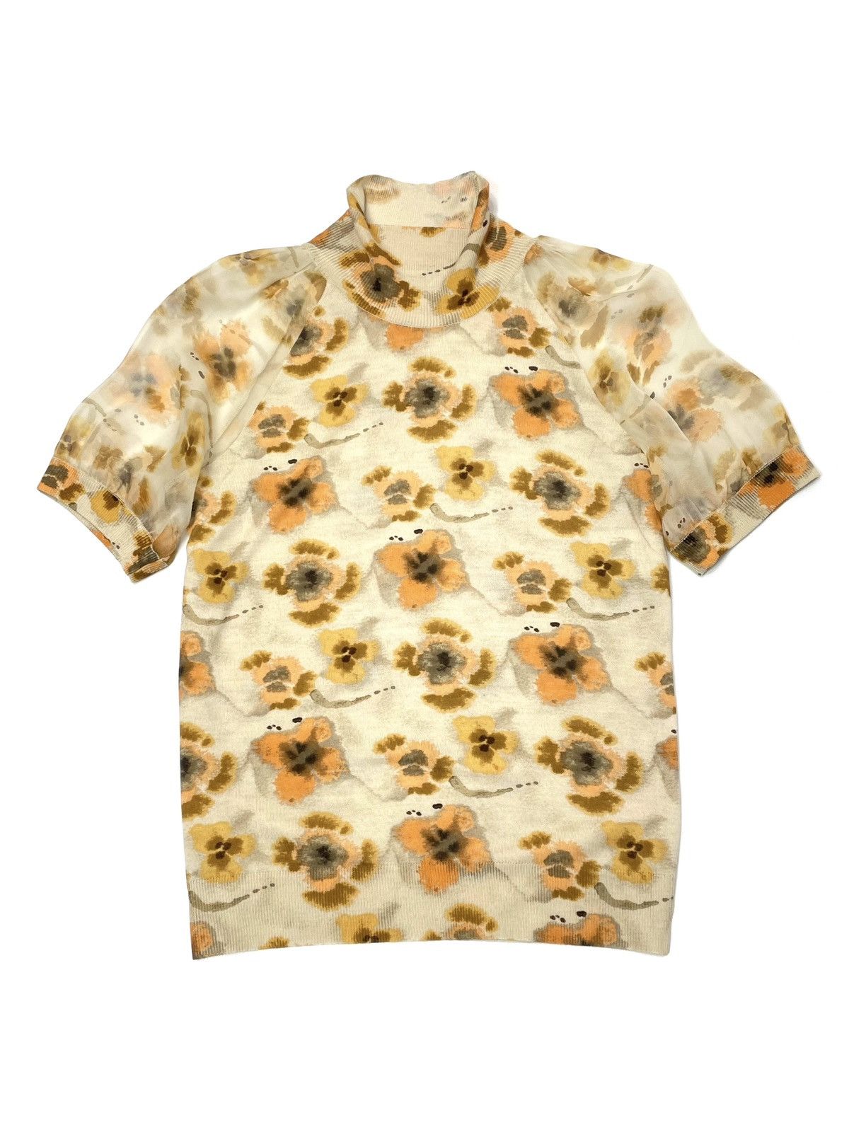 Dior Christian Dior by John Galliano Floral Knit Top - Size FR 38 Size S / US 4 / IT 40 - 1 Thumbnail
