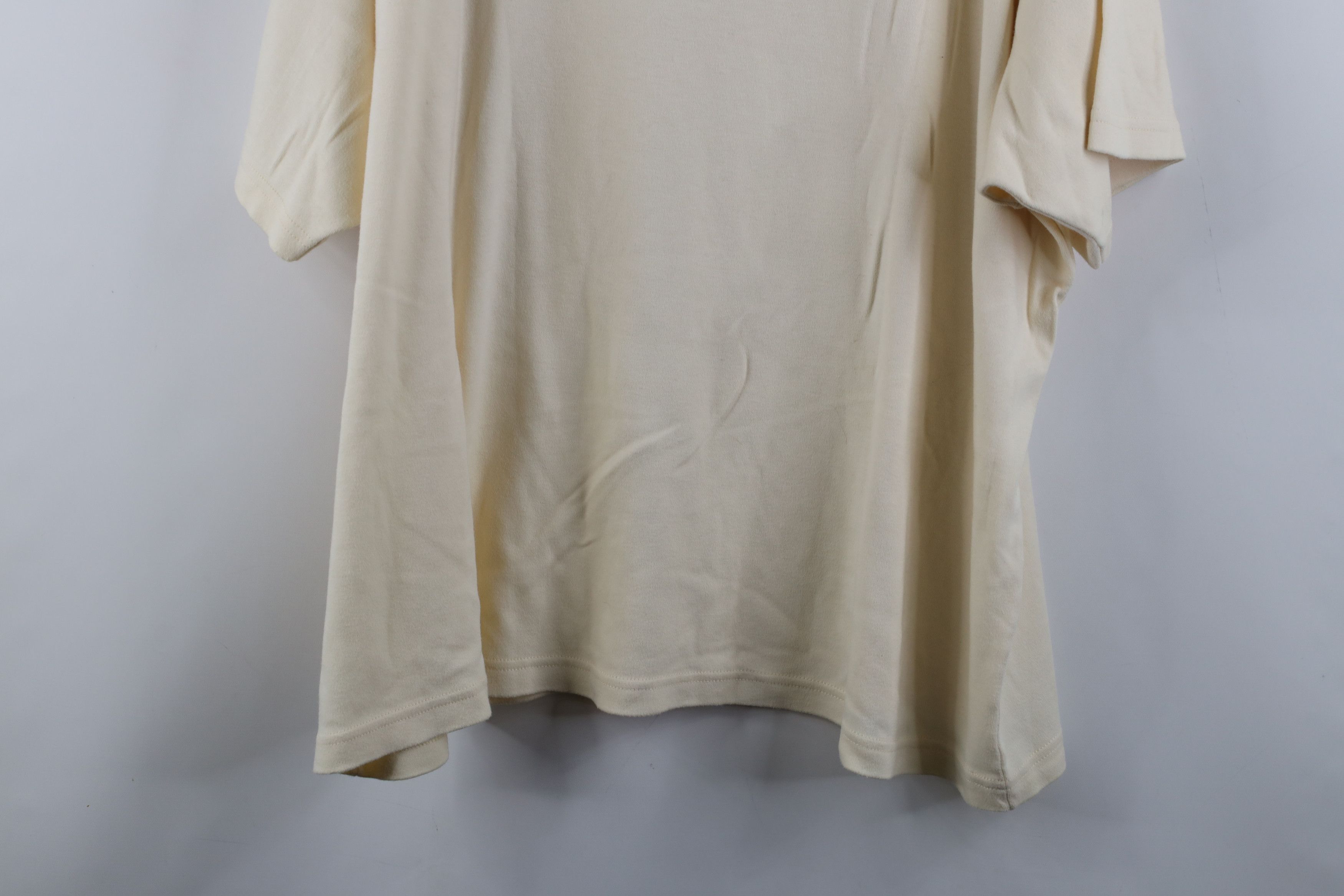 Vintage Vintage 90s Streetwear Cotton Short Sleeve T-Shirt Beige Size 3XL / US 20-22 - 11 Thumbnail