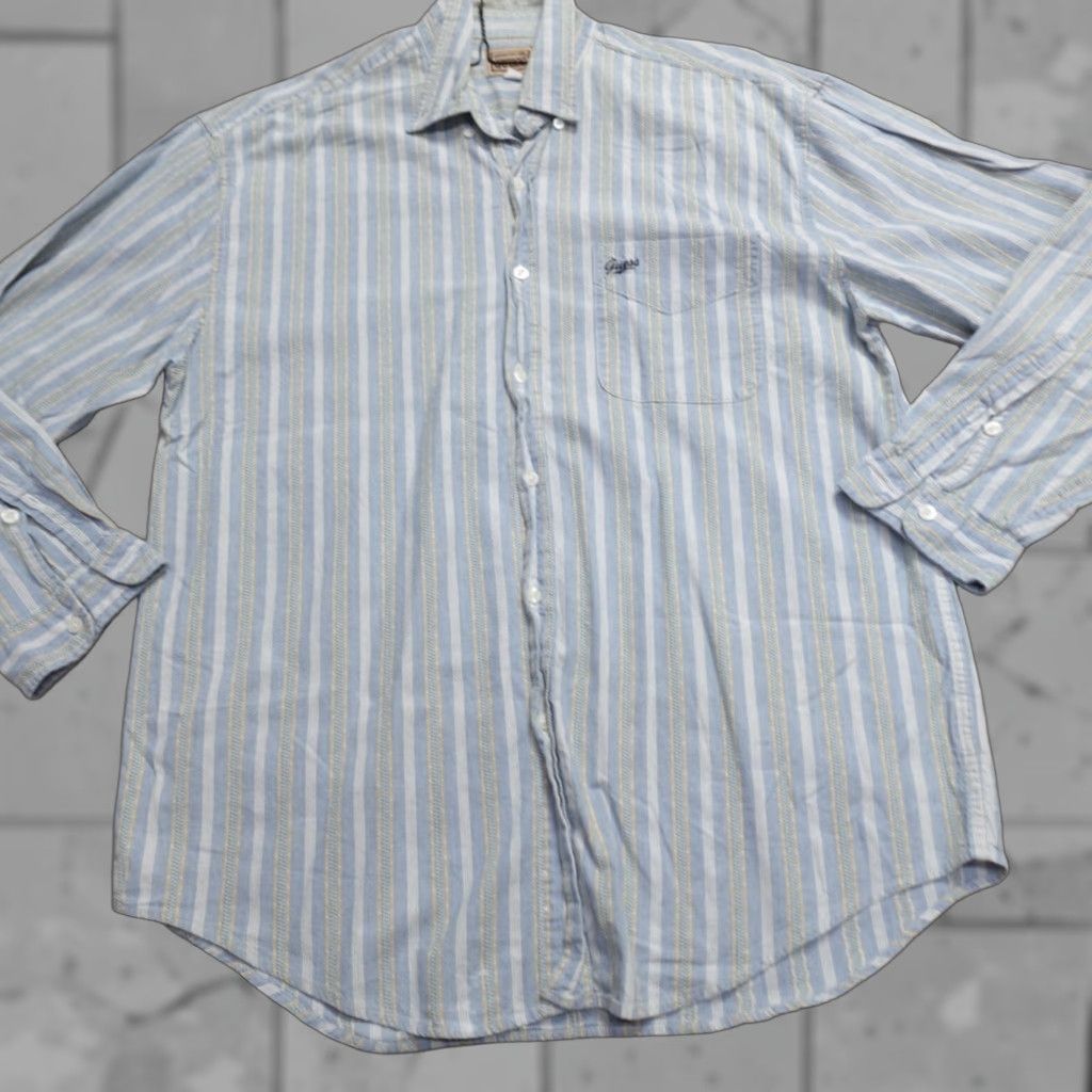 Vintage VINTAGE Guess Shirt Western Chambray Button-Down Striped Blue M Men Size US M / EU 48-50 / 2 - 1 Thumbnail