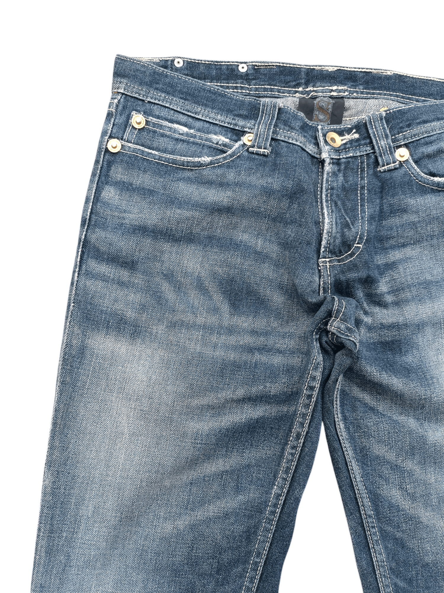 If Six Was Nine SEMANTIC DESIGN Japan Skinny Whiskers Faded Denim Size US 30 / EU 46 - 9 Thumbnail