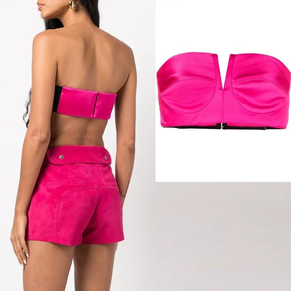 Rta NWT New RtA Noa Bandeau Hot Pink Top Italian Fabric Size 2 Size XS / US 0-2 / IT 36-38 - 2 Thumbnail