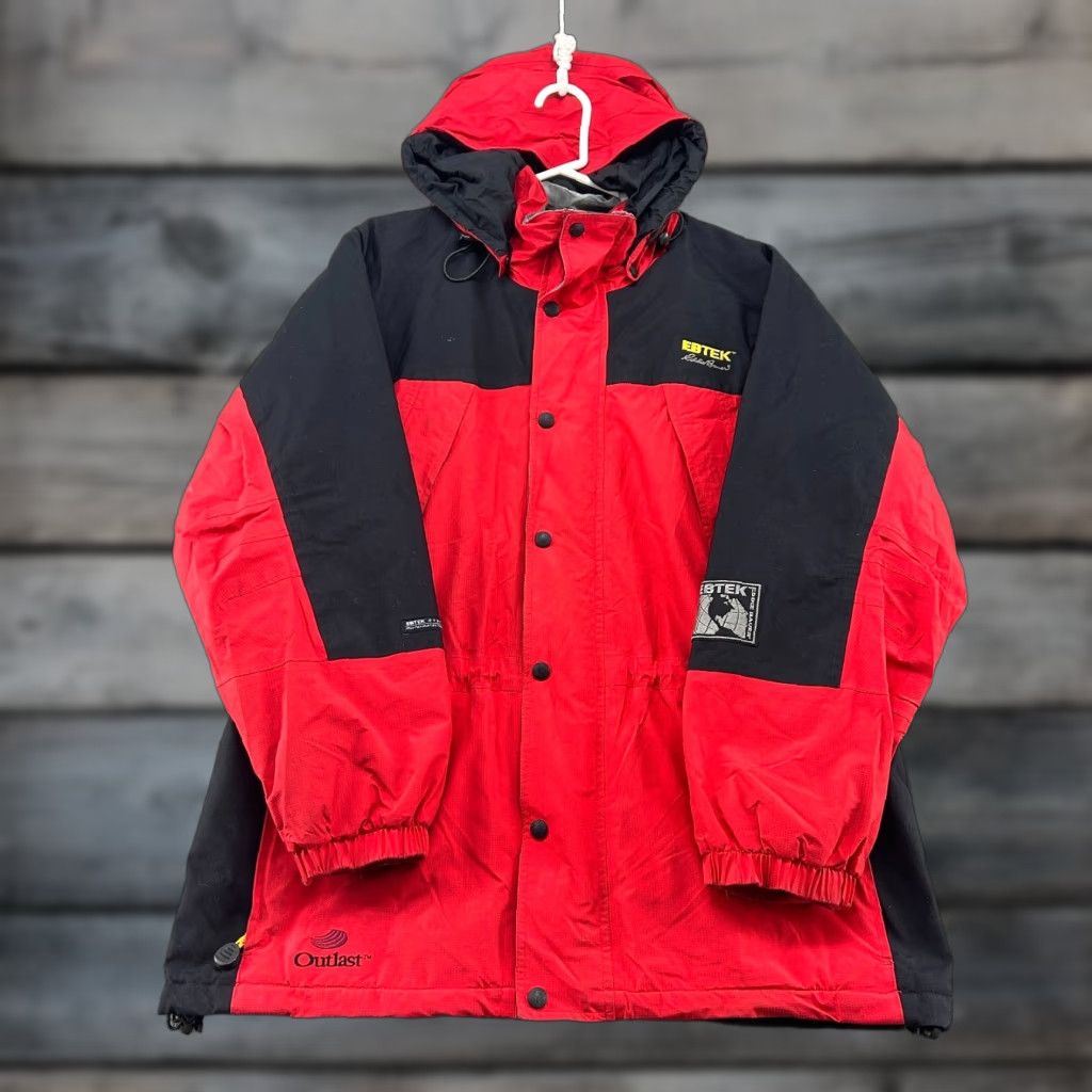 Eddie Bauer VINTAGE Eddie Bauer Jacket Mens Small Red Parka Hooded Ripstop Ebtek Goretex 90s Size US S / EU 44-46 / 1 - 1 Thumbnail