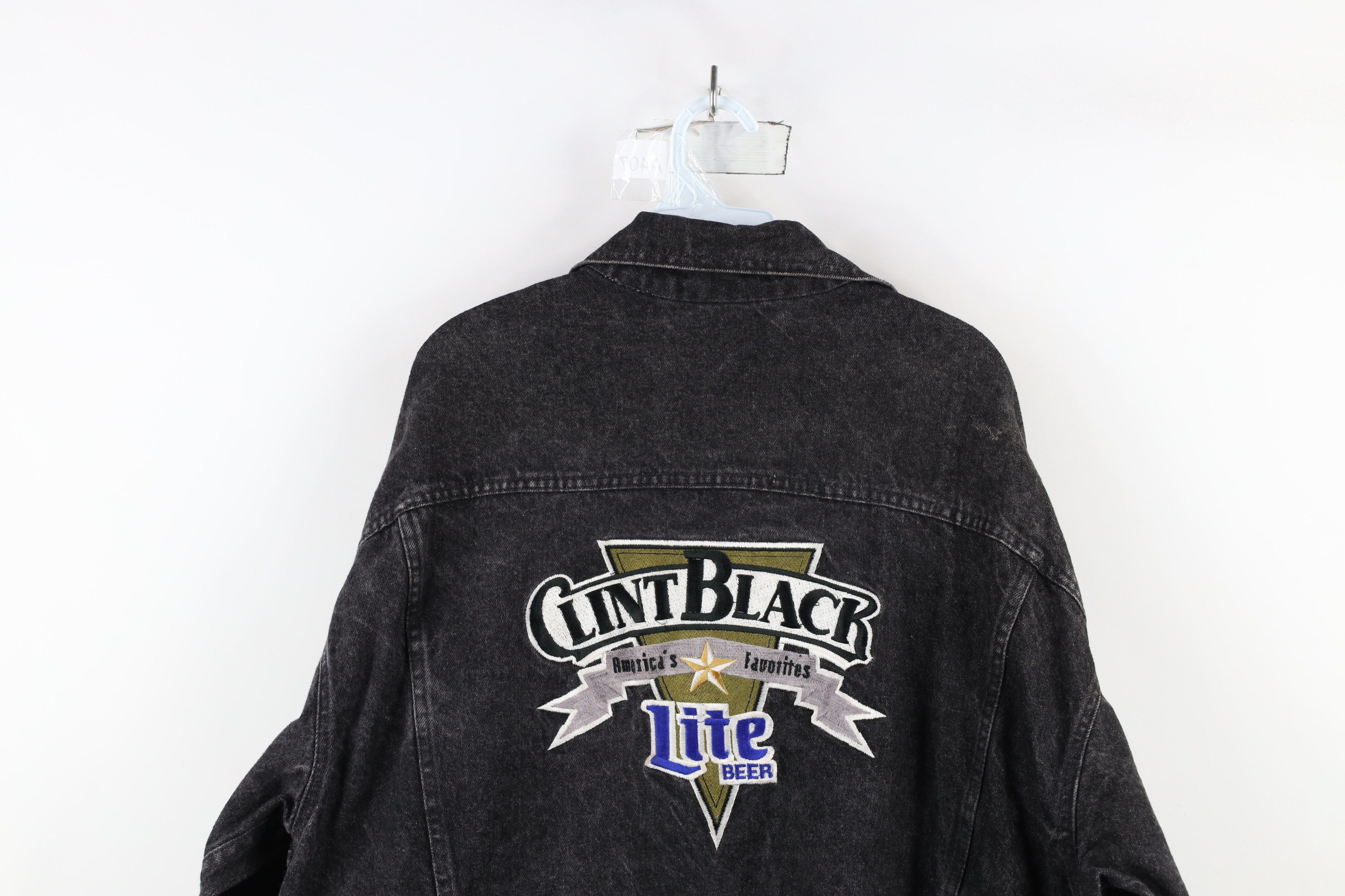 Vintage Vintage 90s Lite Beer Clint Black Denim Trucker Jacket USA Size US L / EU 52-54 / 3 - 14 Thumbnail