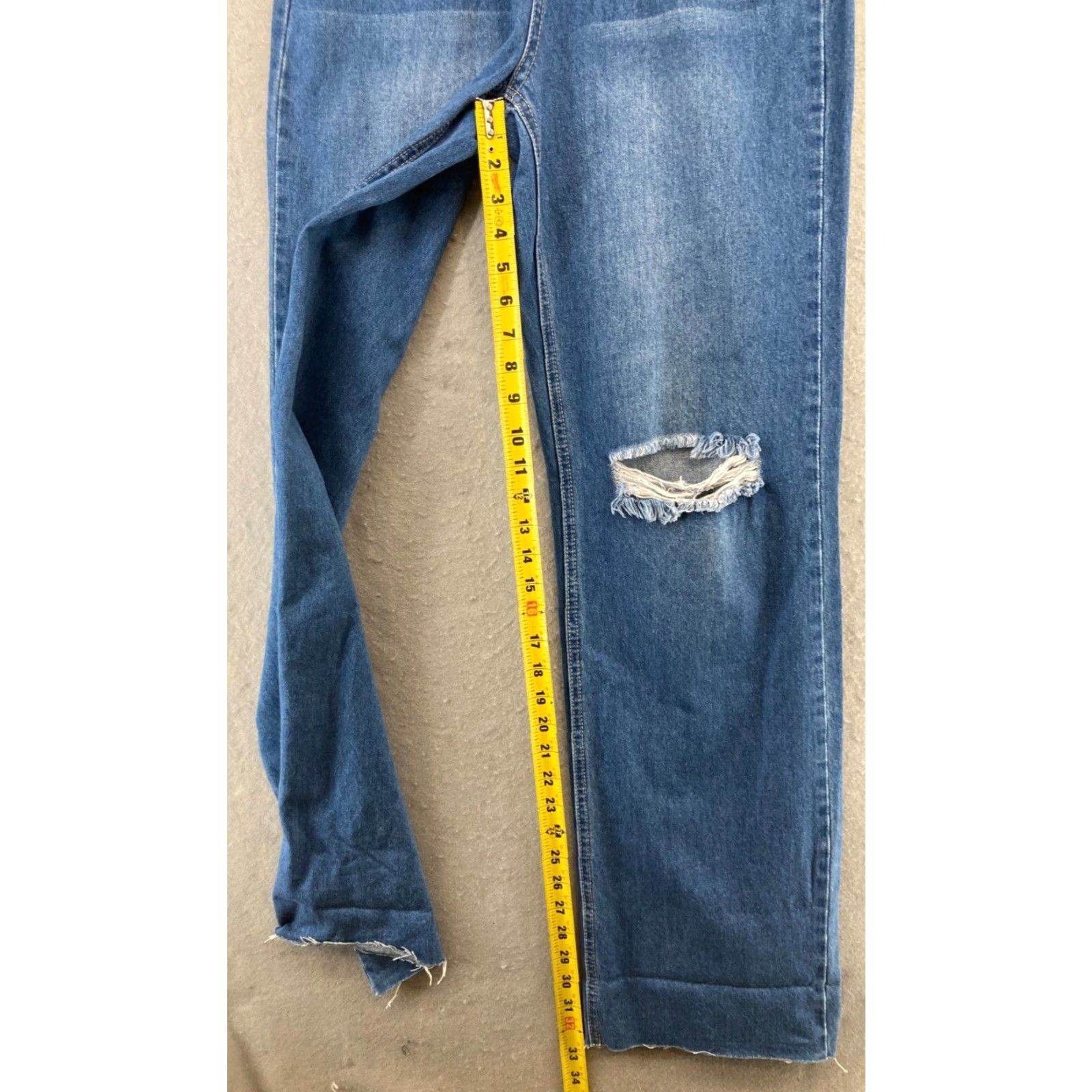 Denime YMI Womens Jeans 3/26 Blue Distressed Hi Rise Wide-Leg Denim 90s Regular Fit Size 26" / US 2 / IT 38 - 5 Thumbnail