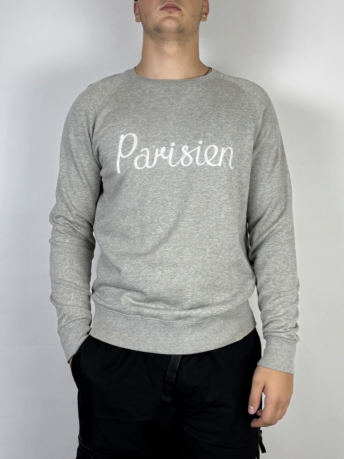 Maison Kitsune Maison Kitsune Parisien Big Logo Crew Neck Sweatshirt Size US L / EU 52-54 / 3 - 1 Thumbnail