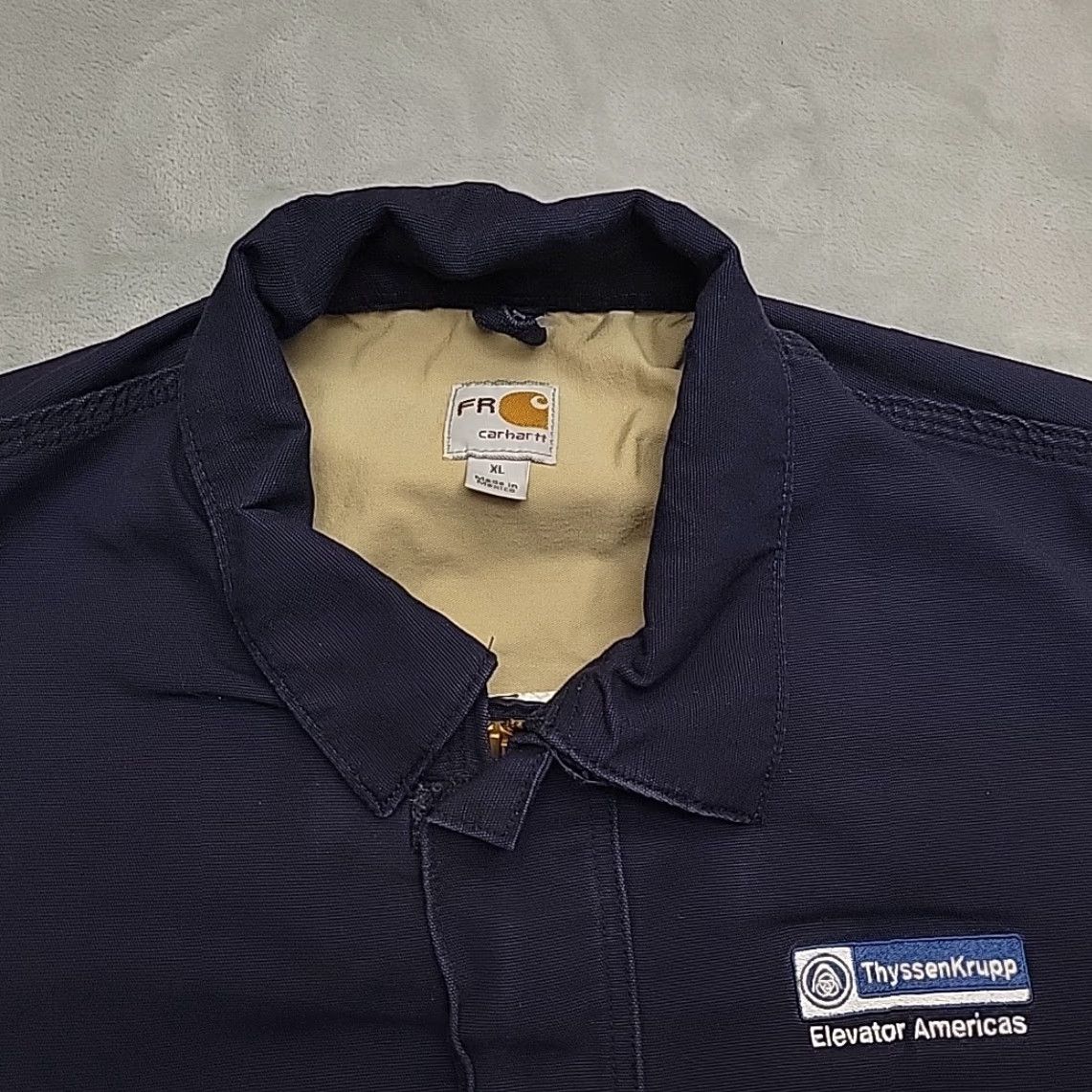 Carhartt Carhartt Flame Resistant Jacket Mens XL Navy Canvas Bomber FRJ020 DNY Workwear Jacket Size US XL / EU 56 / 4 - 5 Thumbnail