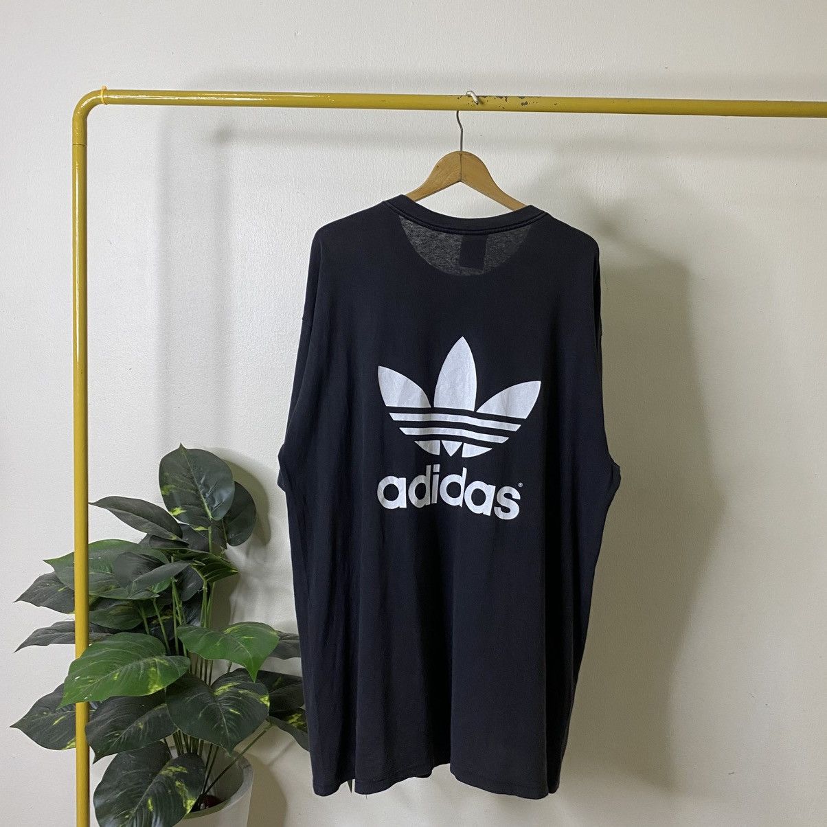 Adidas 1990s Adidas Double Sided Graphic Faded Black T Shirt Size US XXL / EU 58 / 5 - 6 Thumbnail