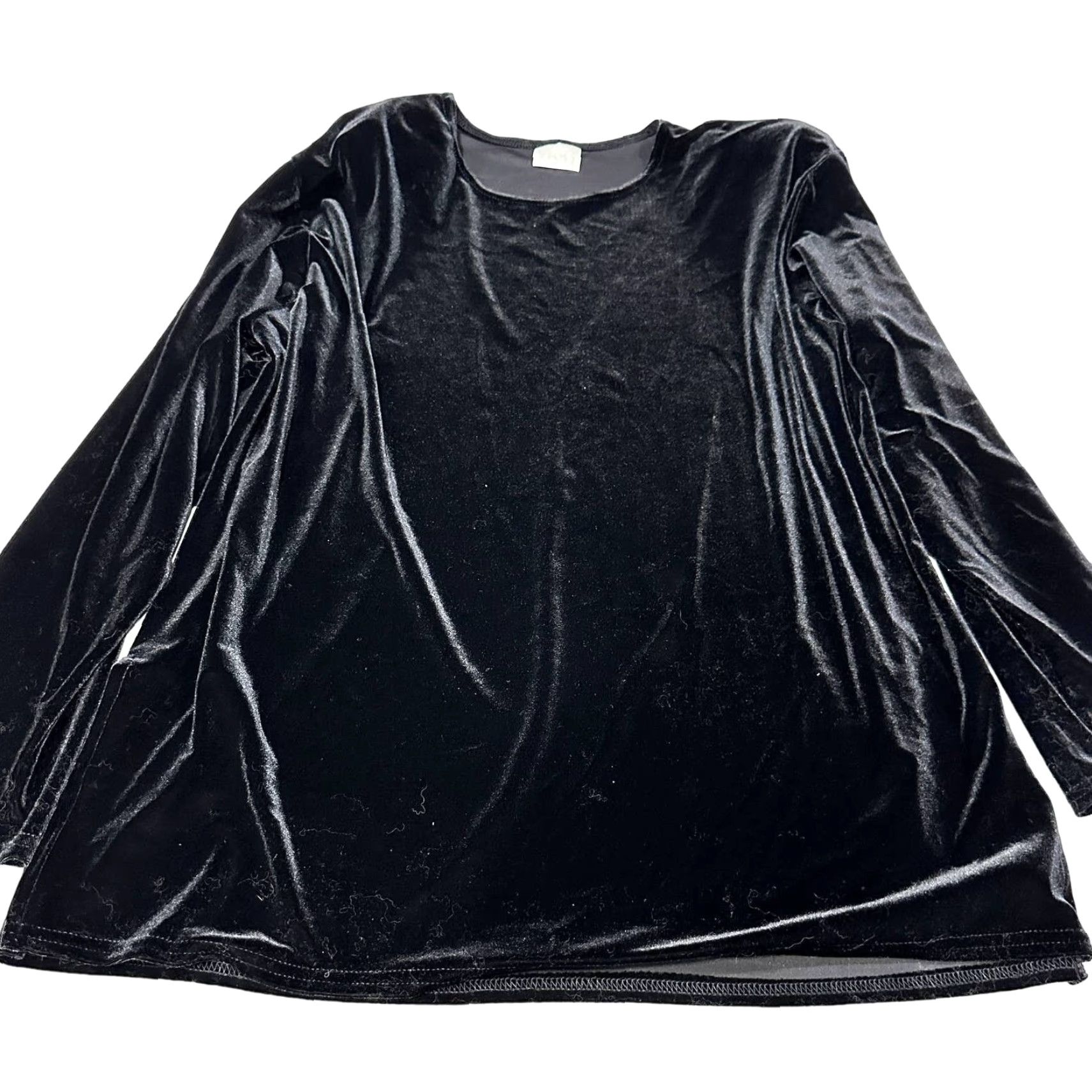 Vintage VINTAGE YETTS Blouse Tunic Velvet Black Long Sleeve Crew Neck Pullover Women L Velv et? Size L / US 10 / IT 46 - 2 Thumbnail