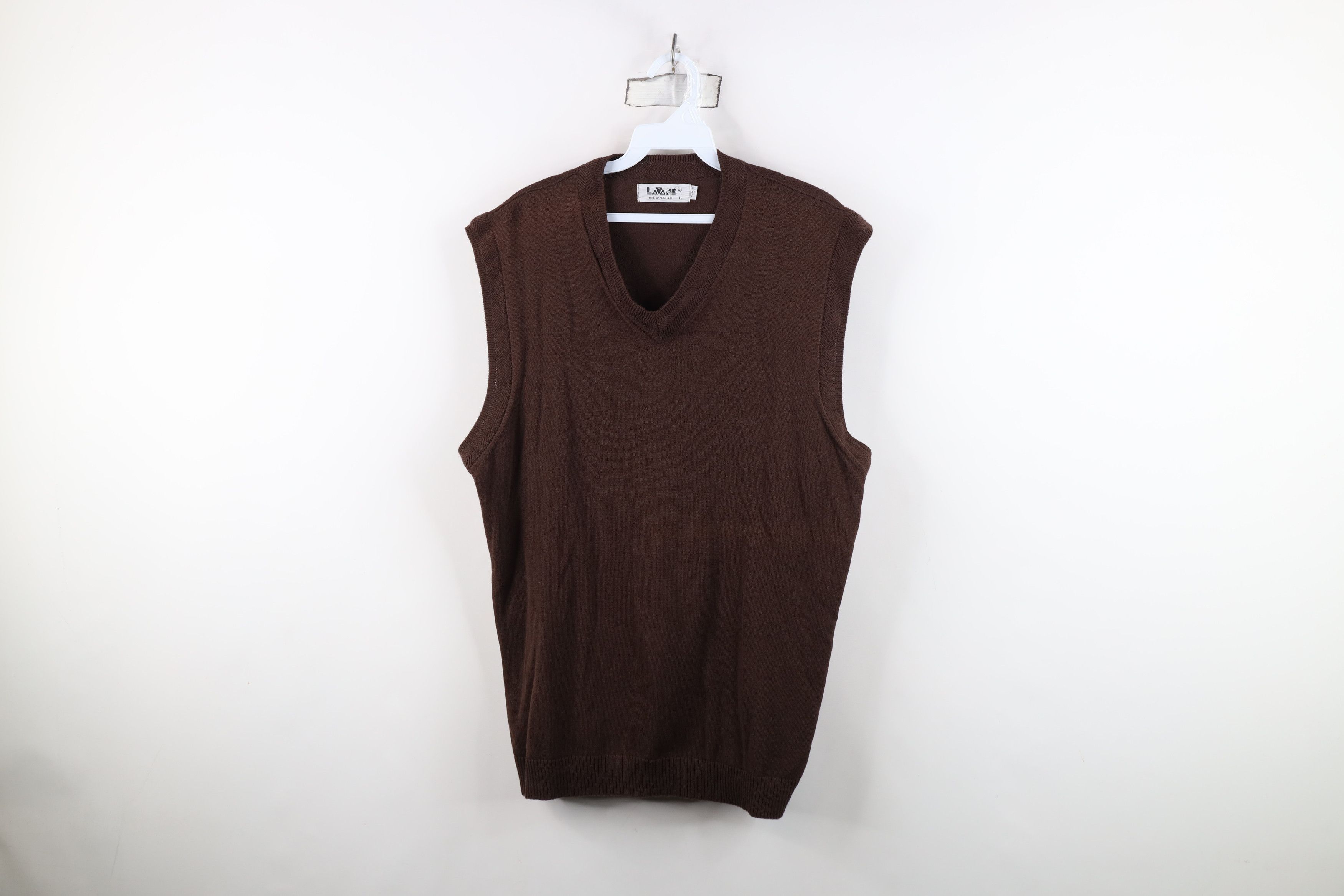 Vintage Vintage 90s Streetwear Lightweight Knit Sweater Vest Brown Size US L / EU 52-54 / 3 - 1 Thumbnail