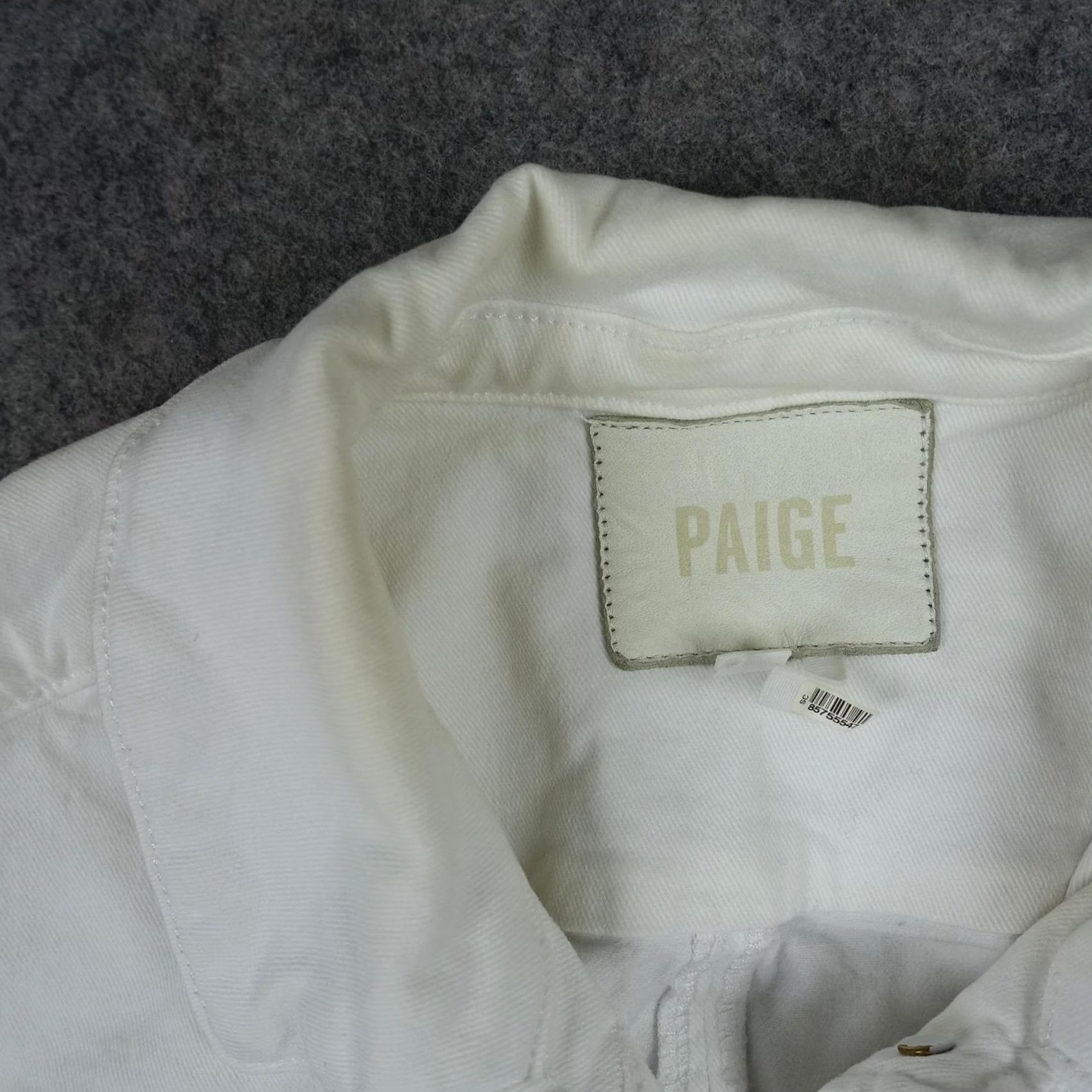 Paige Paige Jacket Womens Medium White Pacey Cropped Denim Button Front Short Trucker Size 32" / US 10 / IT 46 - 3 Thumbnail
