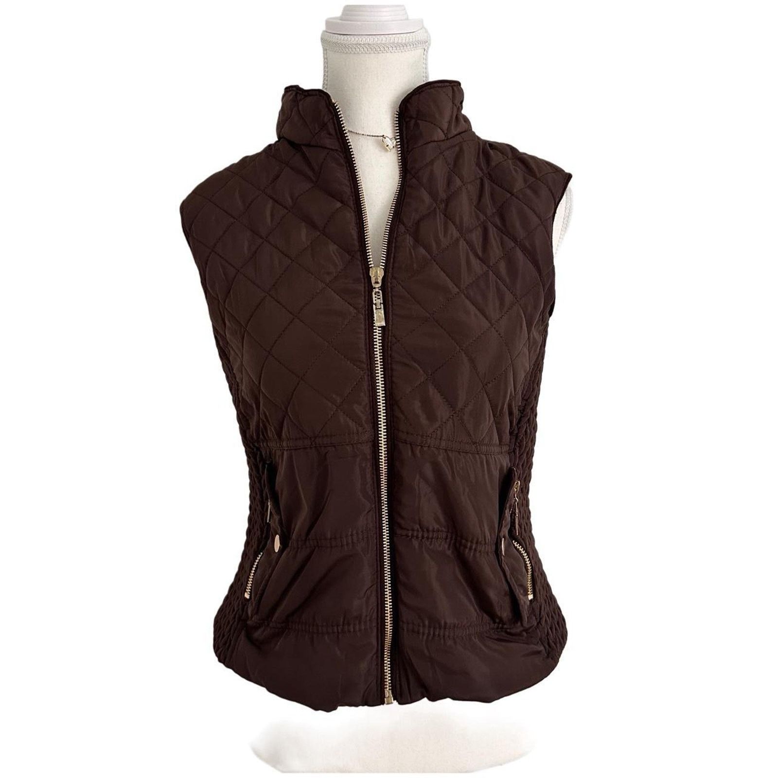 Other Outer Edge Vintage Leopard Fur Lined Puff Vest Size S / US 4 / IT 40 - 1 Thumbnail