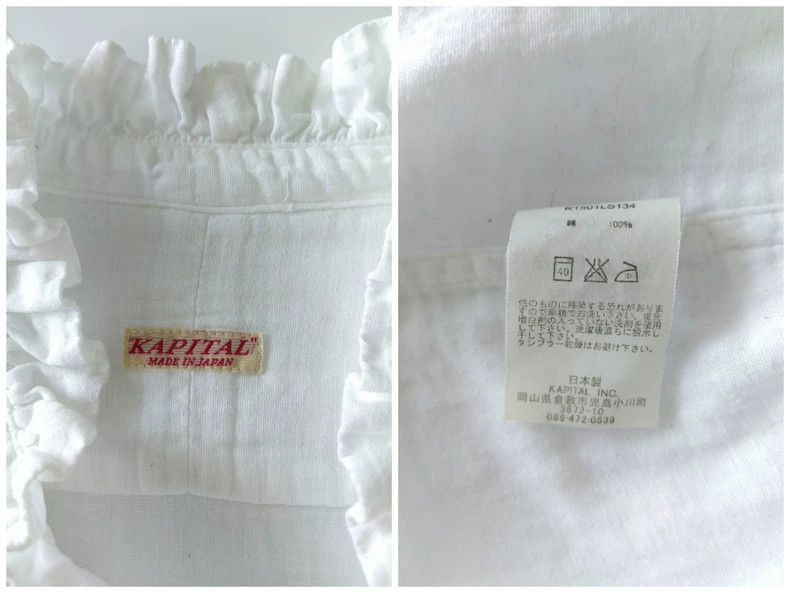 Kapital White Cotton Long Sleeve Shirt for Women-2506 Size US M / EU 48-50 / 2 - 9 Thumbnail