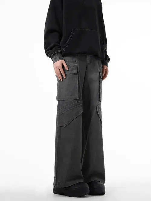 Japanese Brand × Vintage Retro grey cargo baggy casual trousers Size US 30 / EU 46 - 3 Thumbnail