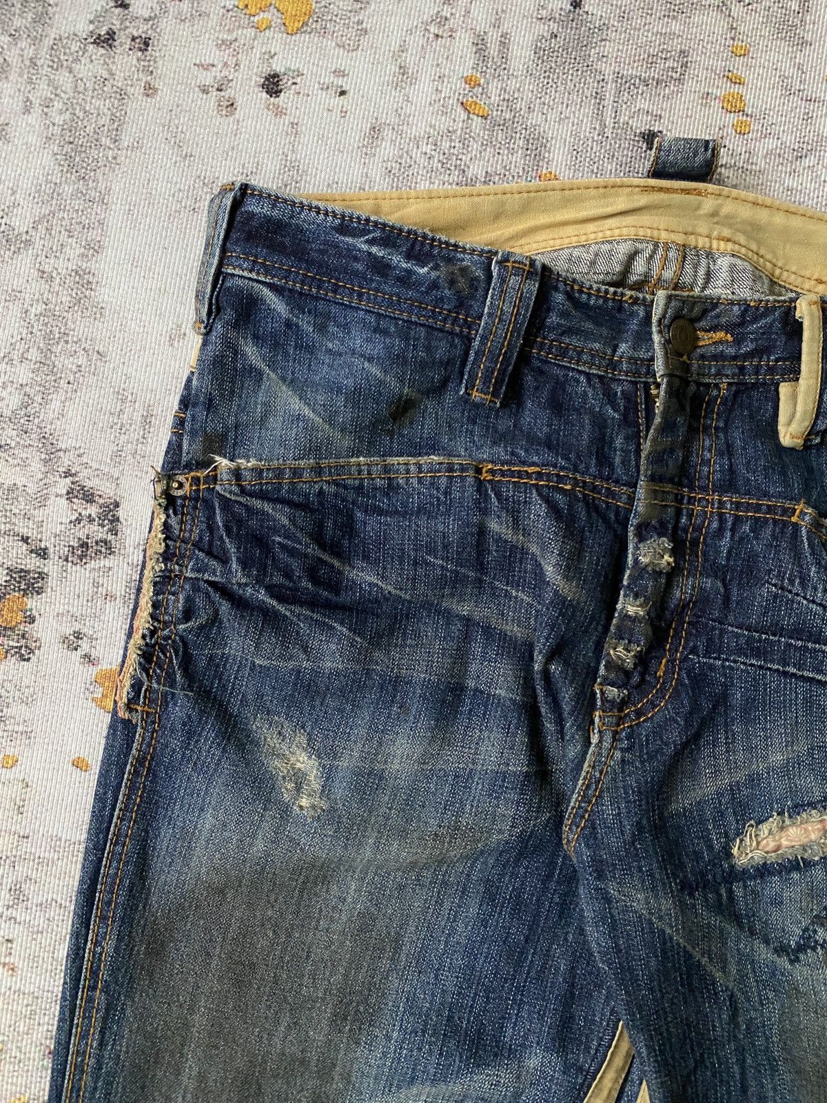 Japanese Brand PPFM Japan Distressed Denim Size US 31 - 8 Thumbnail
