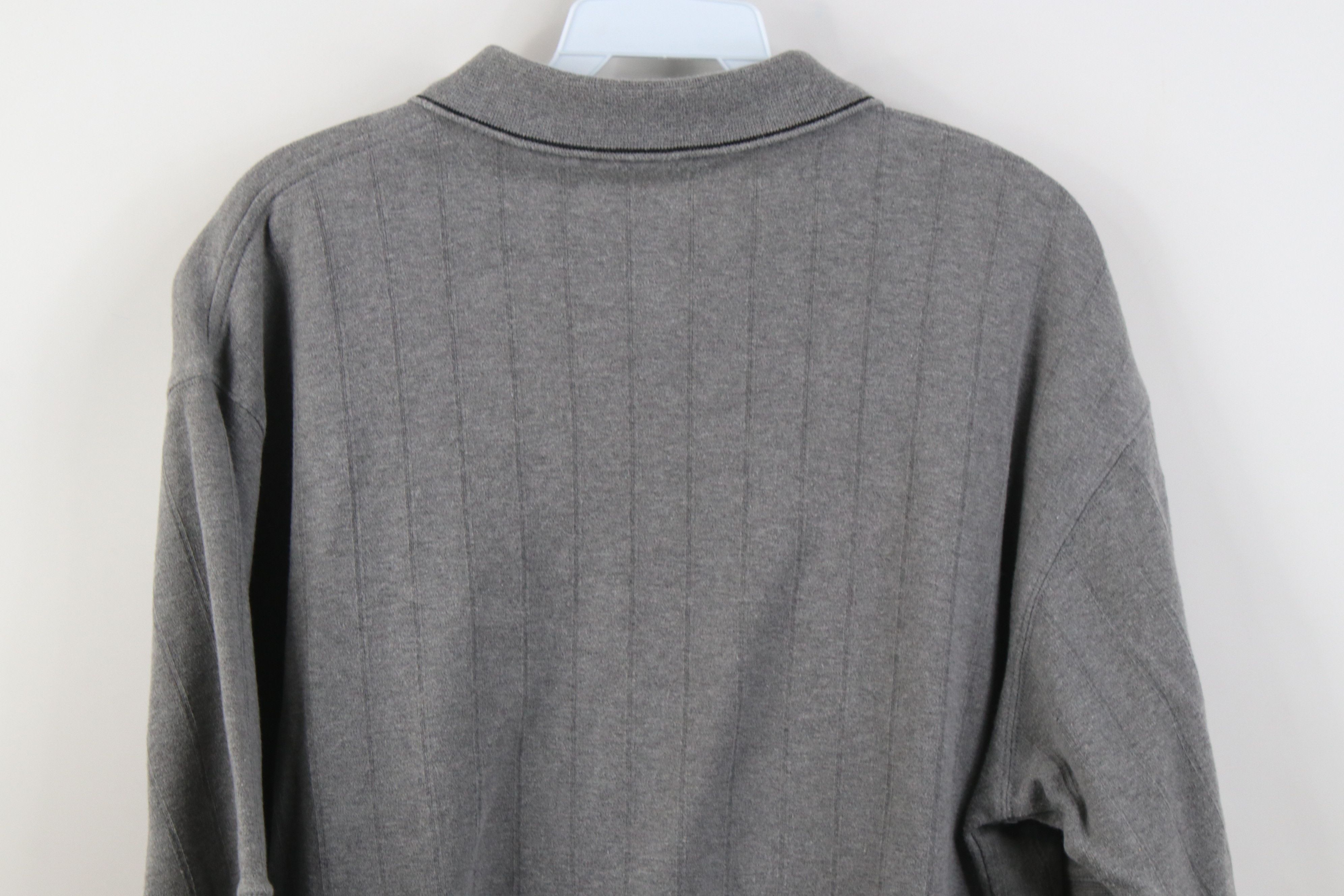 Vintage Vintage 90s Streetwear Ribbed Knit Golf Polo Shirt Gray Size US S / EU 44-46 / 1 - 10 Thumbnail