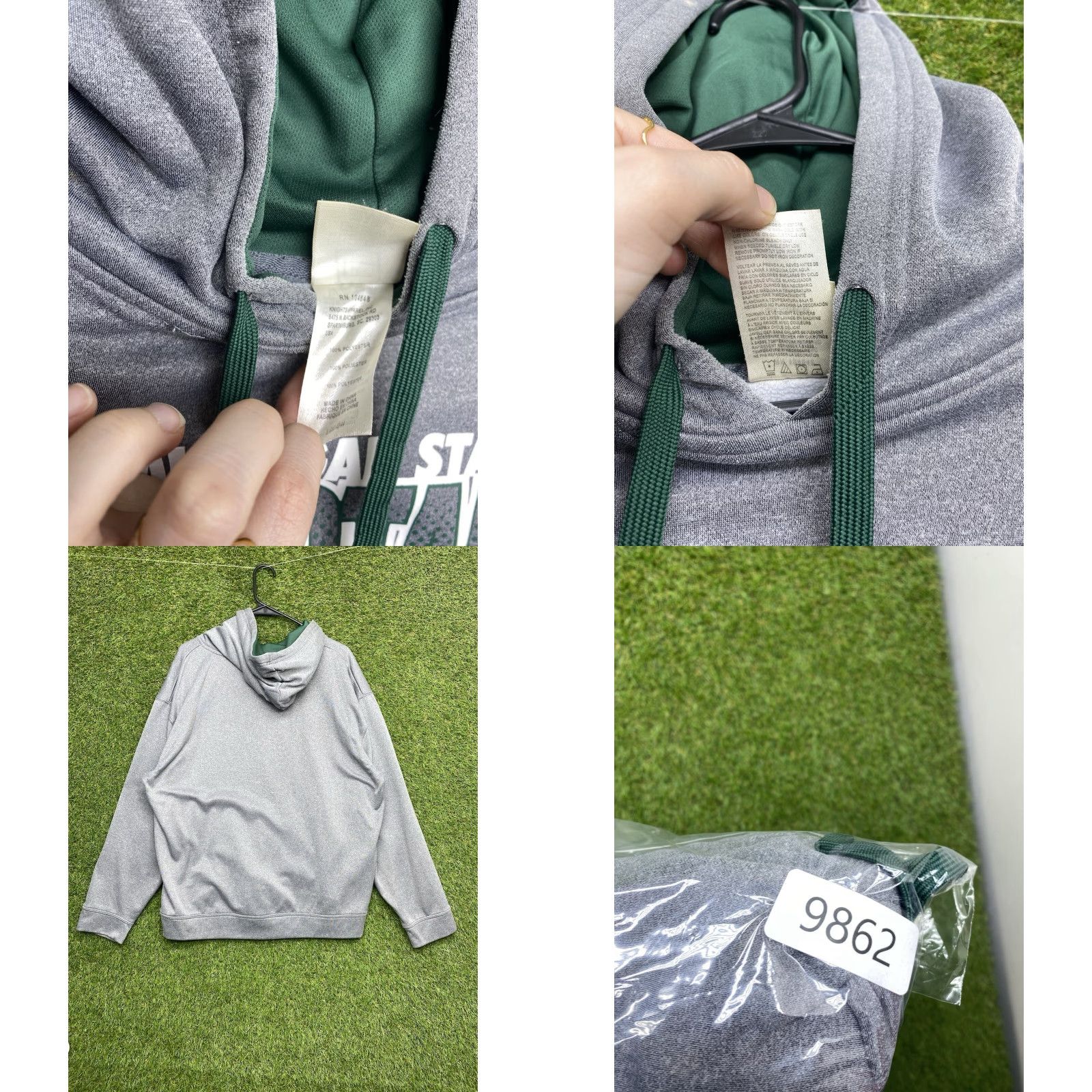 Fruit Of The Loom VINTAGE Michigan State Sweatshirt Mens Large Gray Spartans MSU NCAA Hoodie Size US L / EU 52-54 / 3 - 8 Thumbnail