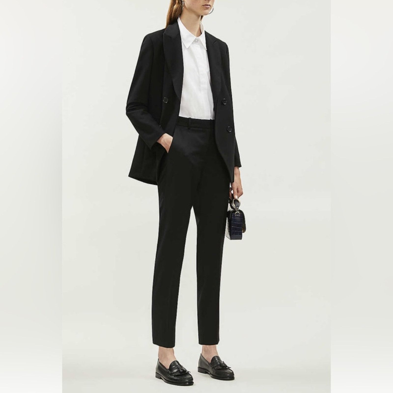 Maje MAJE VOGA $565 Black Double-Breasted Crepe Blazer FR42 US 10 Size L / US 10 / IT 46 - 13 Thumbnail