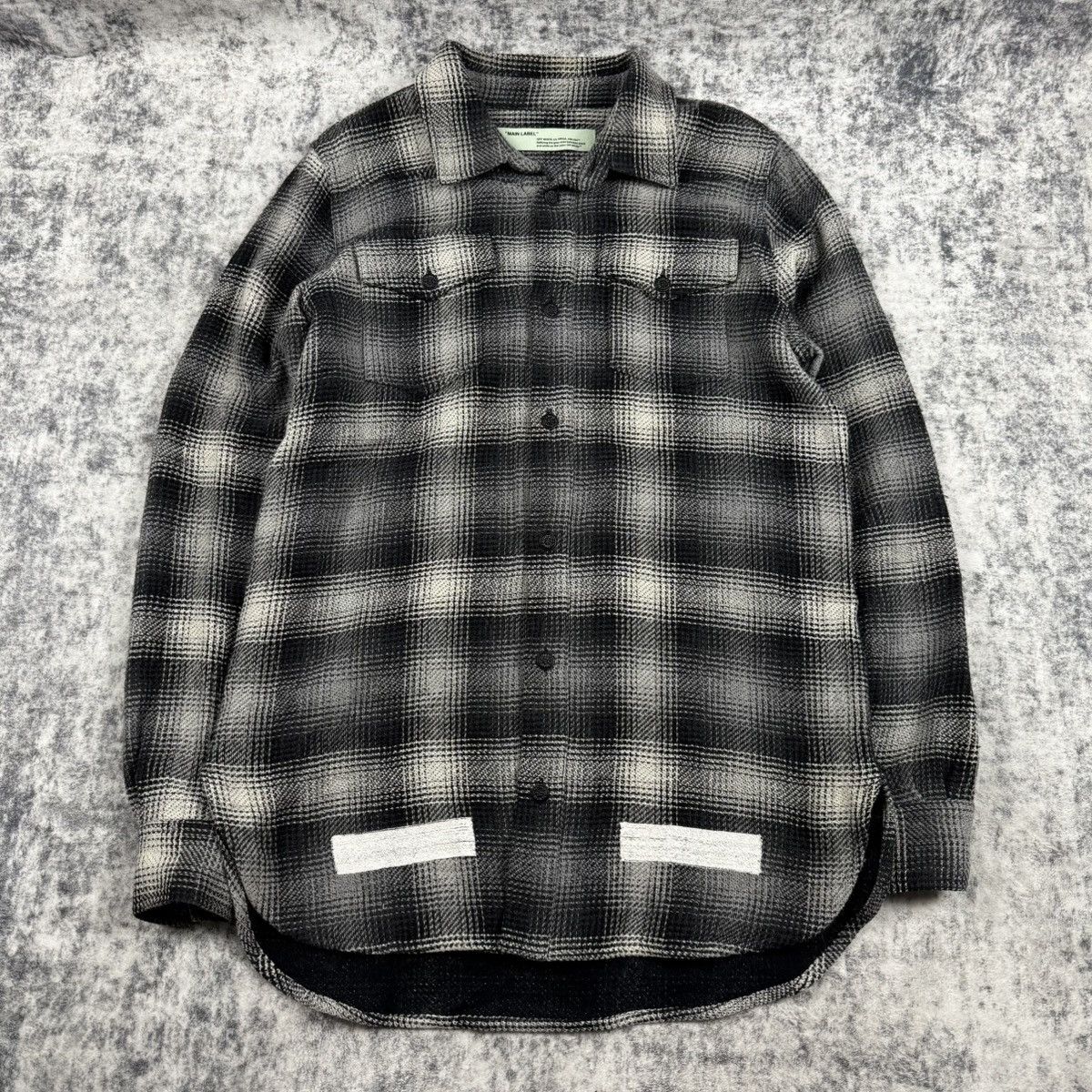 Off-White Outline Arrow Flannel Shirt Grey/Black