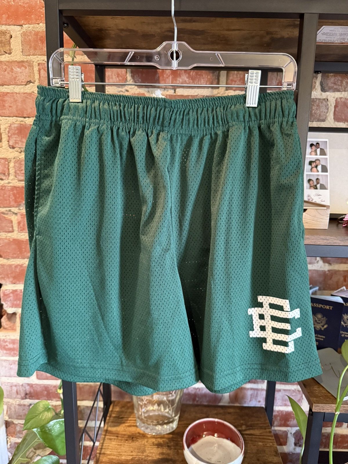 Eric Emanuel EE Shorts - Green with White EE Size US 36 / EU 52 - 1 Thumbnail
