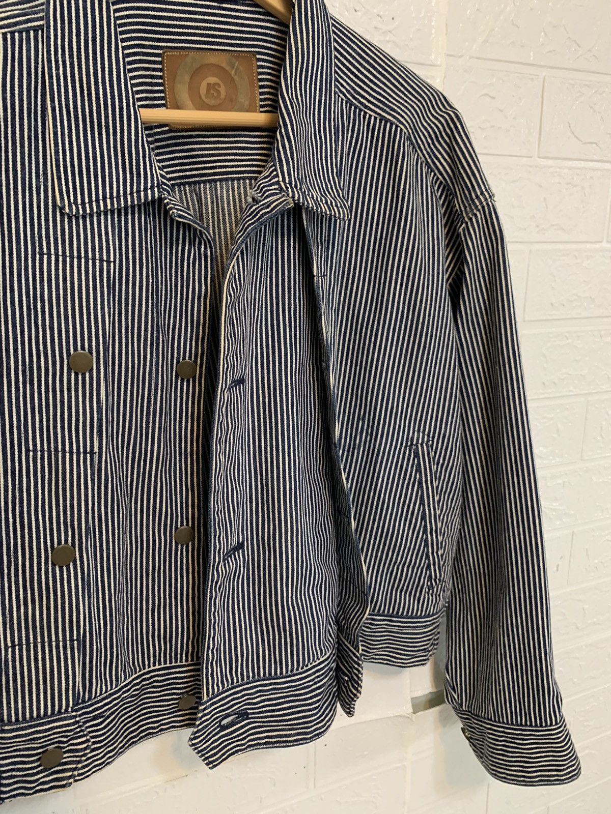 Issey Miyake Vintage Issey Miyake Hickory Stripe Asymemetrical Jacket Size US M / EU 48-50 / 2 - 5 Thumbnail