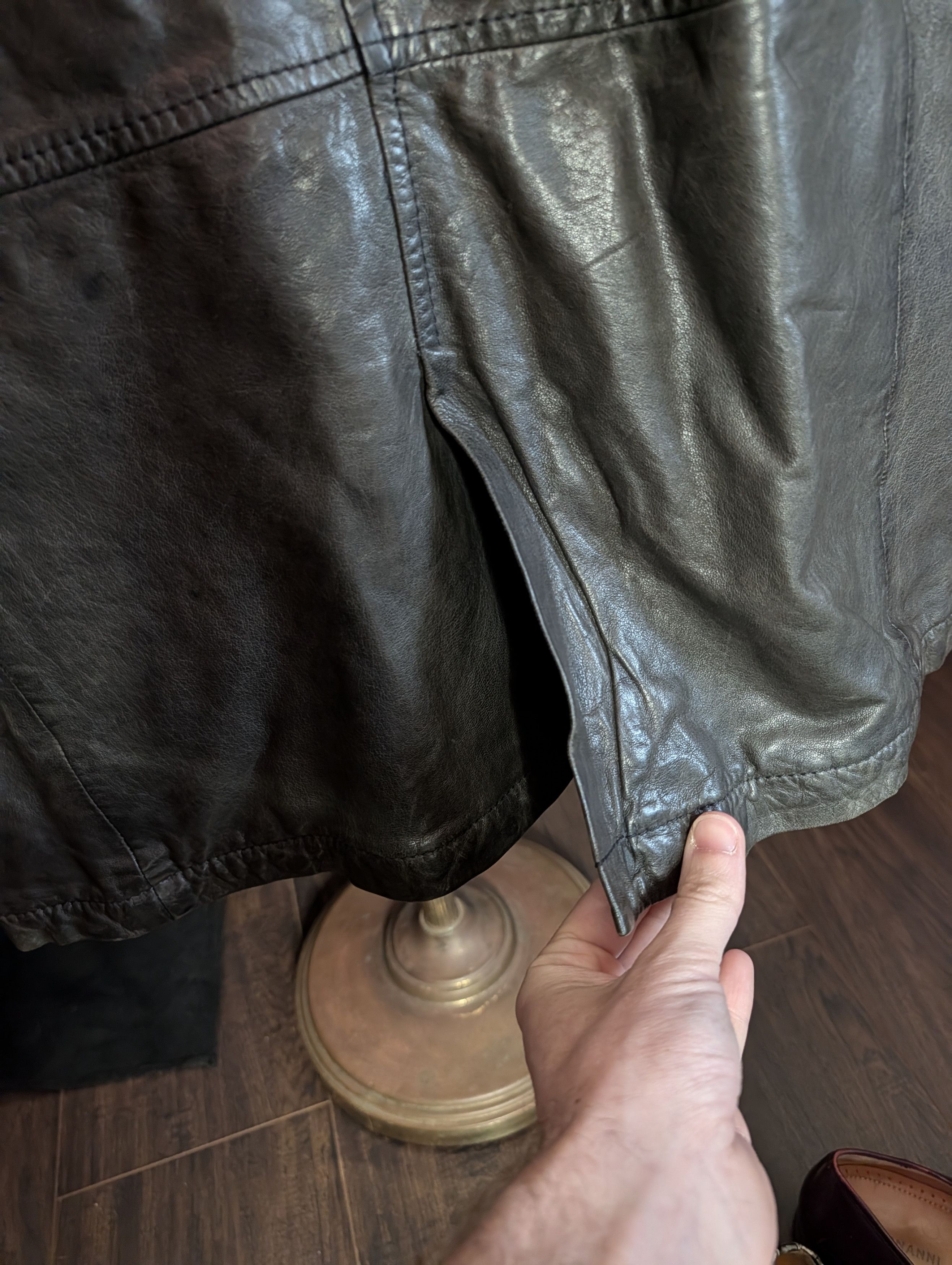 Hugo Boss Hybrid brown leather navy knit insert Thermore lined jacket Size US L / EU 52-54 / 3 - 20 Thumbnail