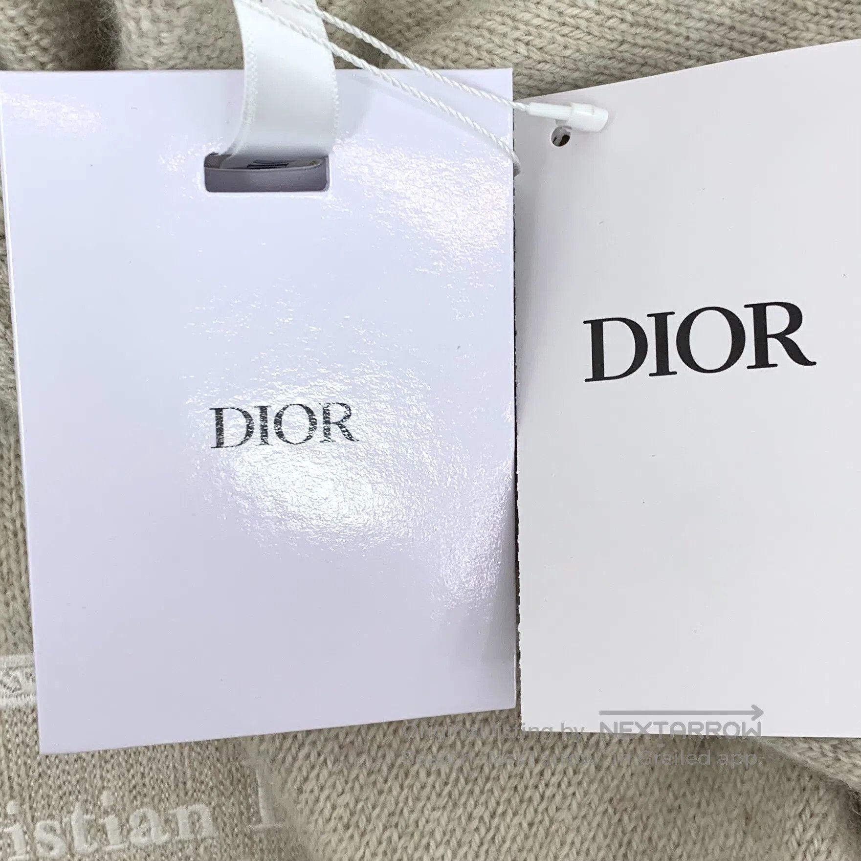 Dior Dior Oatmeal Logo Lettering Embroidered Cashmere Hooded Lo Size US M / EU 48-50 / 2 - 9 Thumbnail
