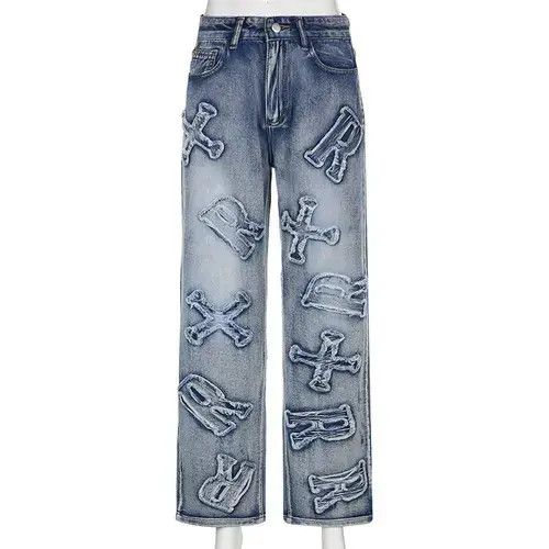 Jean Jeans With Embroidered Letters Size 28" / US 6 / IT 42 - 4 Thumbnail