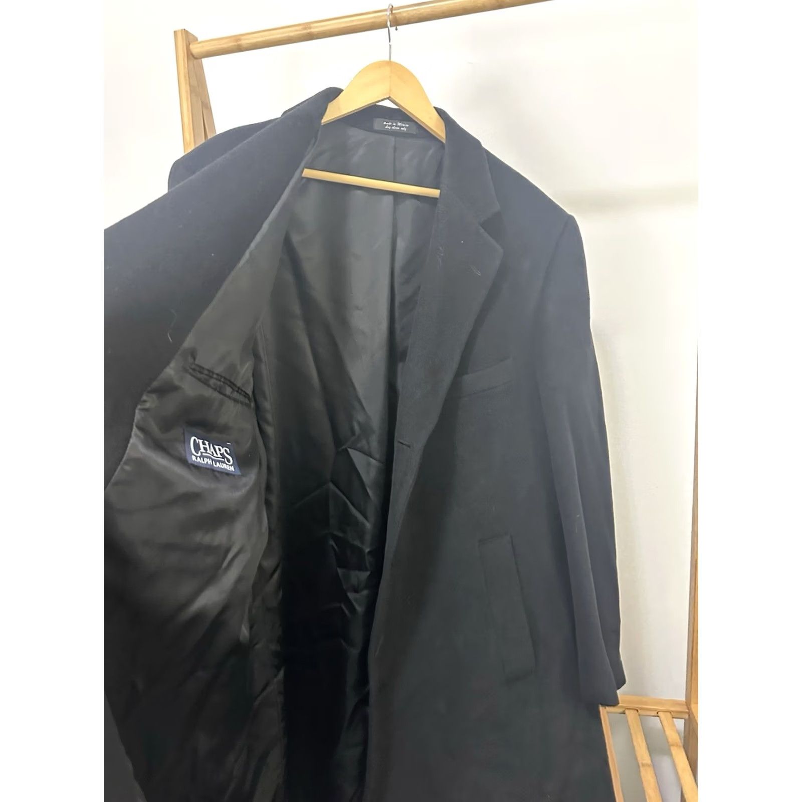 Ralph Lauren VINTAGE Ralph Lauren CHAPS Cashmere Wool Blend Long Black Overcoat Jacket Mens 46R Size US S / EU 44-46 / 1 - 5 Thumbnail