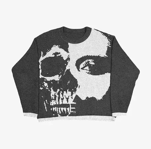 Aran Isles Knitwear Y2K Unisex Oversize Portrait Face Knitted Streetwear Size US M / EU 48-50 / 2 - 3 Thumbnail