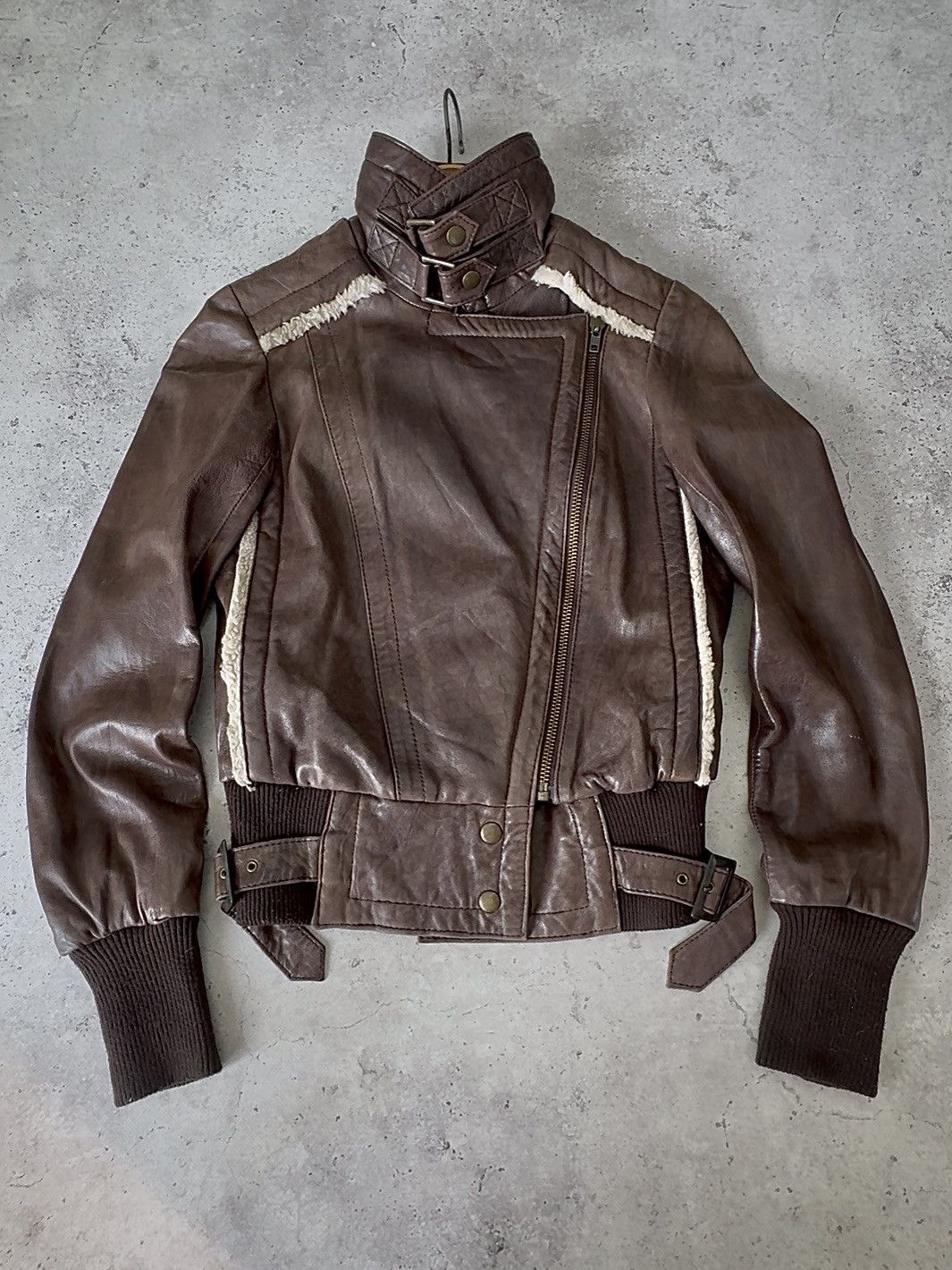 Rick Owens Vintage 00s Asymmetric Real Soft Leather Bomber Jacket Size US S / EU 44-46 / 1 - 5 Thumbnail
