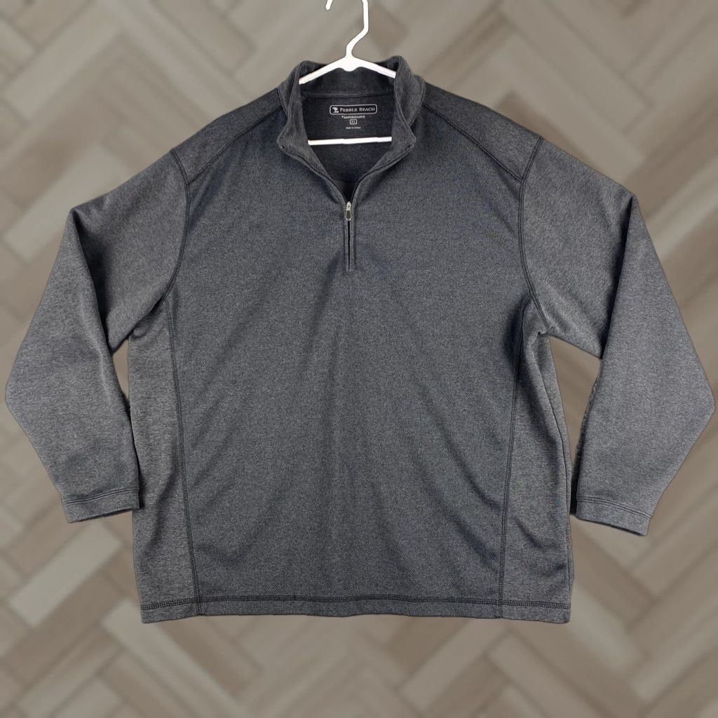 Vintage Pebble Beach 1/4 Zip Active Sweater Long Sleeve Shirt Men’s Large XL gray /43-36 Size US XL / EU 56 / 4 - 1 Thumbnail