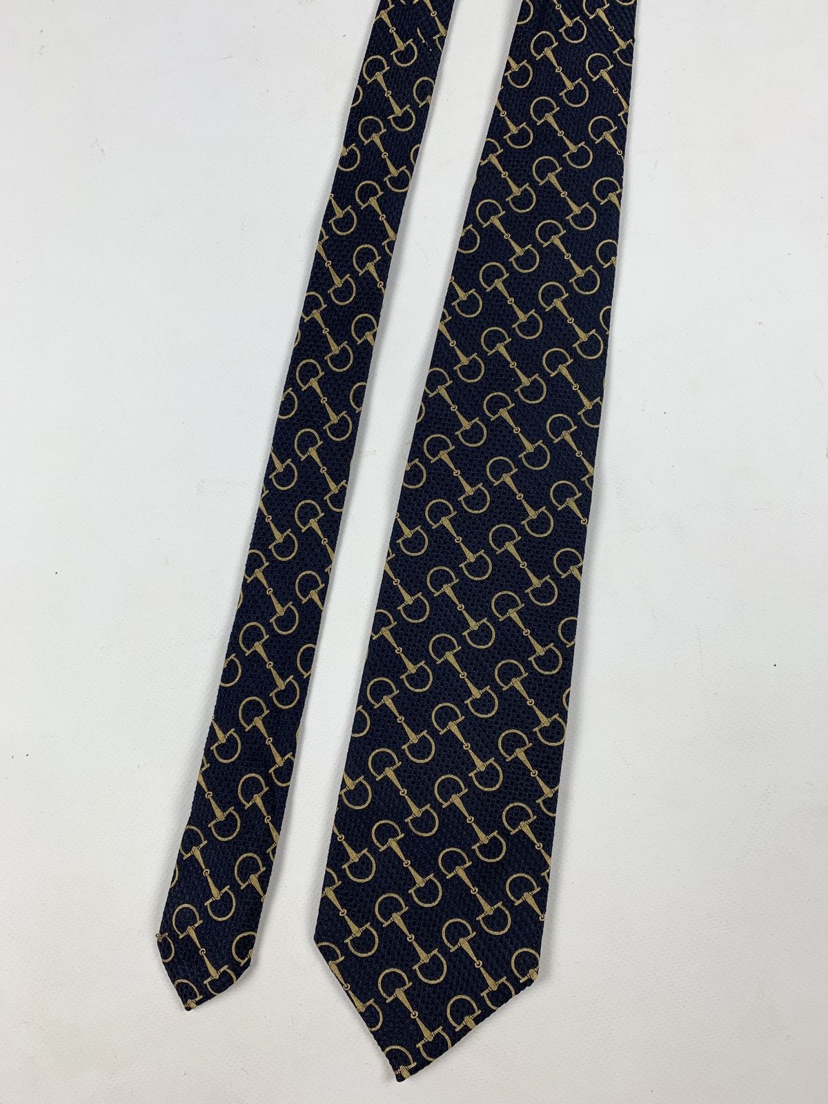 Gucci Vintage Gucci Silk Navy Blue Tie Size ONE SIZE - 10 Thumbnail