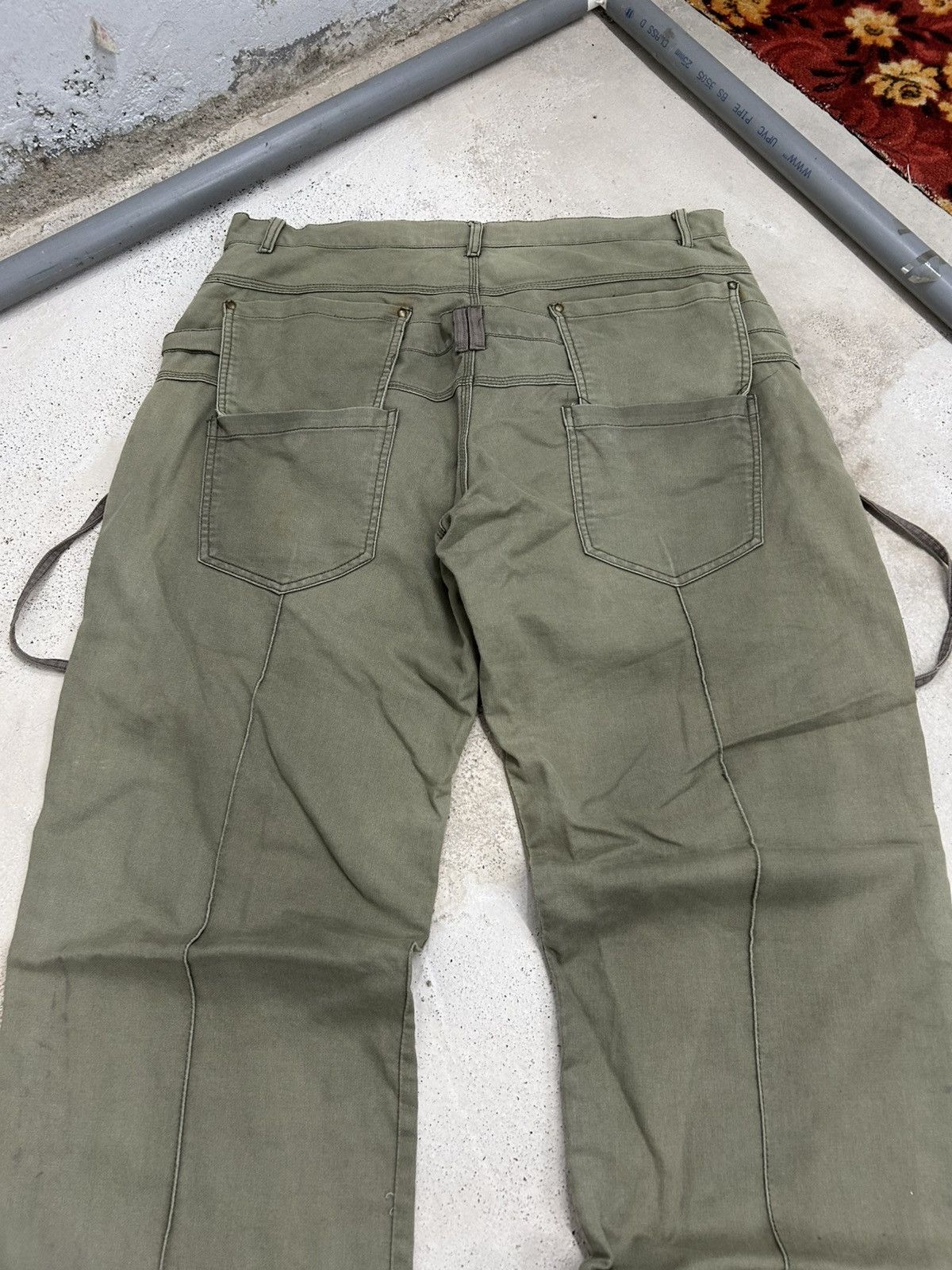 20471120 × GOSTAR DE FUGA × Japanese Brand Techno Japan Double Waist Baggy Cargo Parachute Faded Green Size US 35 - 15 Thumbnail