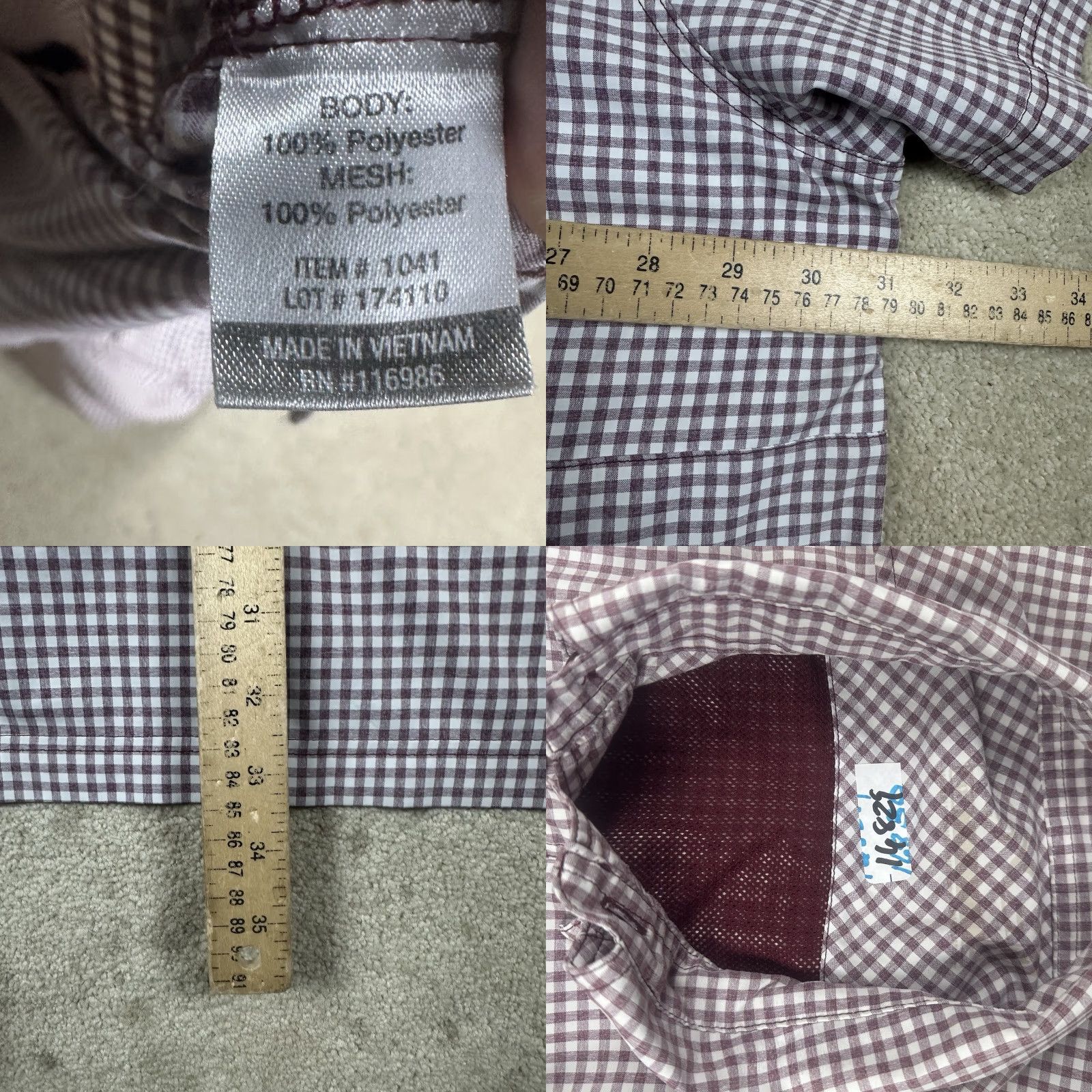 Vintage Game Guard Button-Up Shirt Mens 4XL Maroon Check Hunting Size US XXL / EU 58 / 5 - 8 Thumbnail
