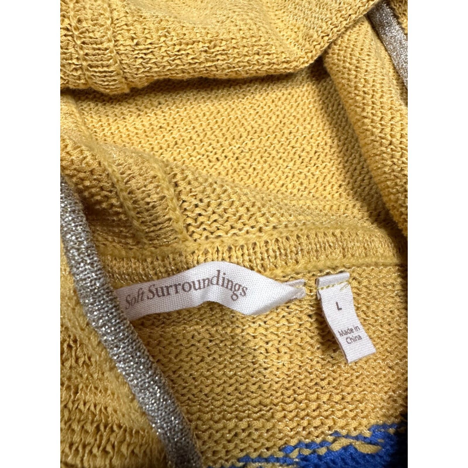 Soft Surroundings Soft Surroundings Cardigan Sweater Hooded L Multicolor Cotton Blend Abstract Print Women L Size L / US 10 / IT 46 - 6 Thumbnail