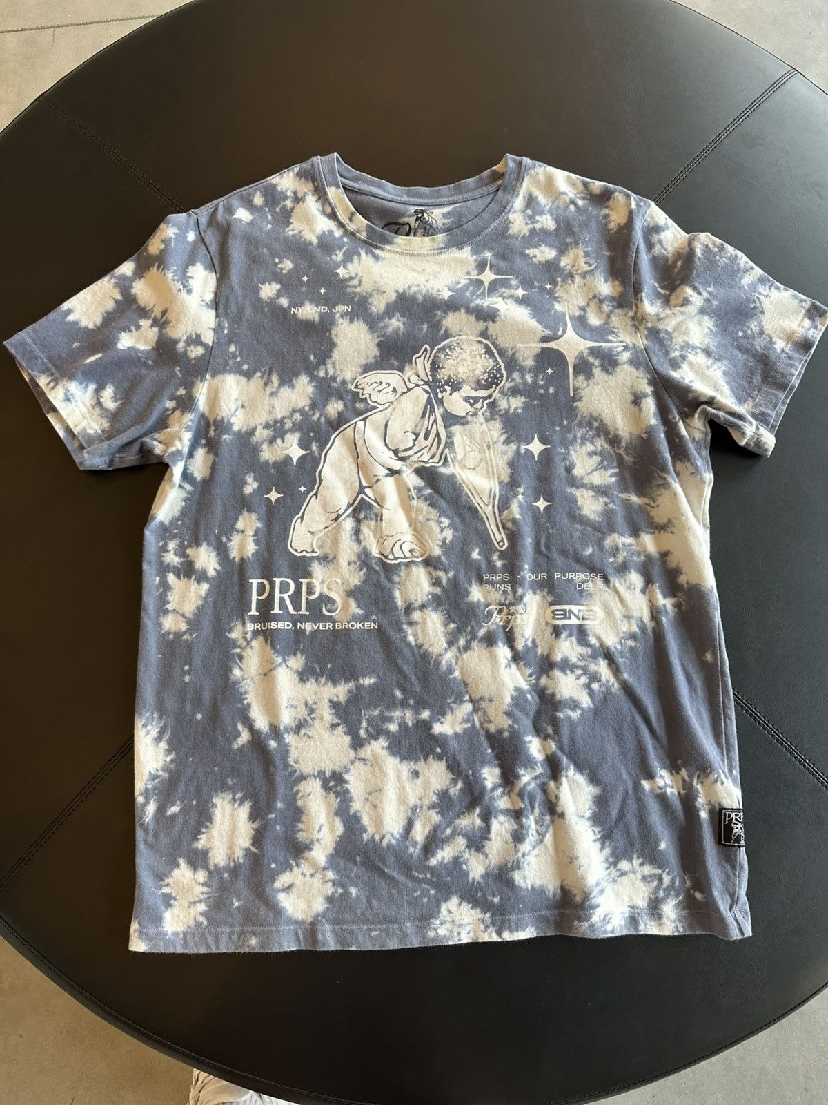 Prps PRPS Bruised, Never Broken Tee Tie-Dye Blue White Size US M / EU 48-50 / 2 - 1 Thumbnail