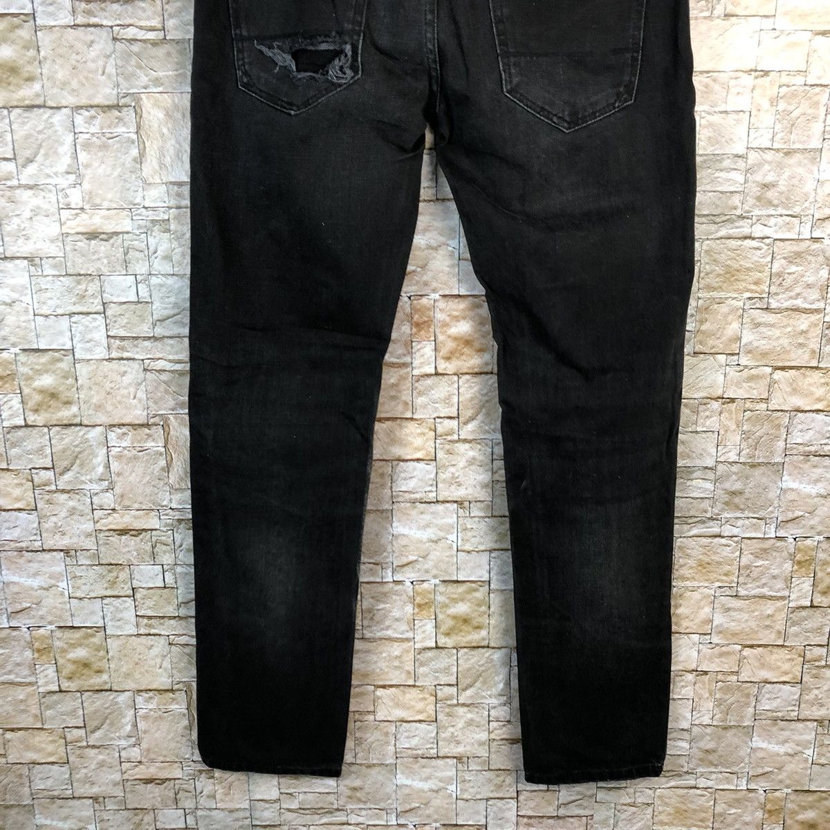 Japanese Brand Bershka Black faded ripped Distressed Denim Pants #A971 Size US 29 - 19 Thumbnail