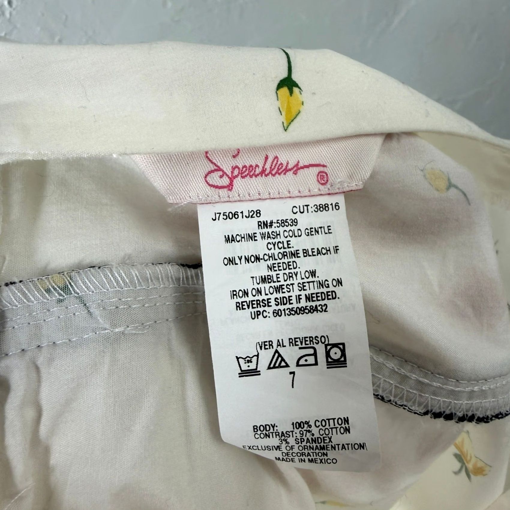 Vintage VINTAGE Speechless Skirt Women A-Line Floral Lace Knit Cotton Knee Length White W4-27 Juniors 7 Size 28" / US 6 / IT 42 - 5 Thumbnail