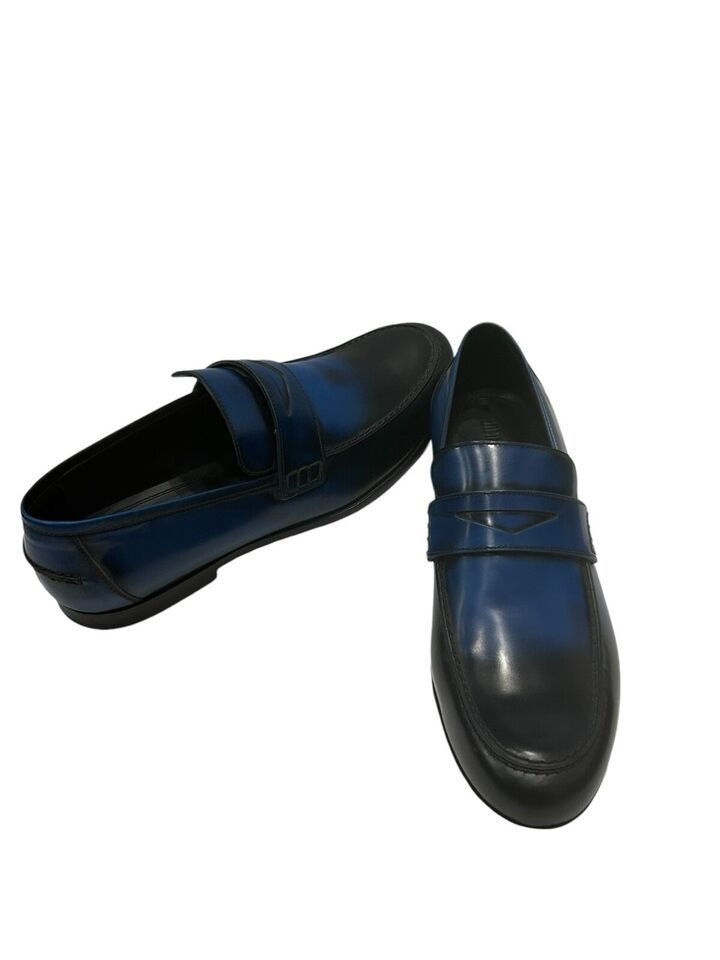 Jimmy Choo $1050 New! Black/Blue Leather Men's Loafers sz 11 IT 44.5 Size US 11.5 / EU 44-45 - 1 Thumbnail