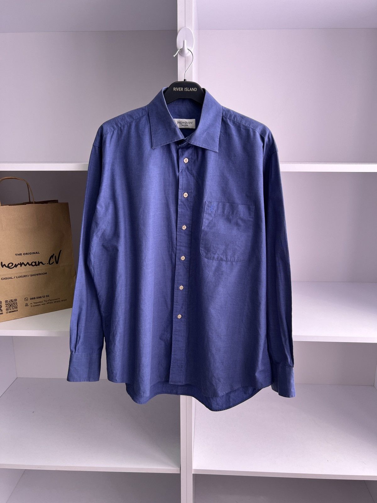 Vintage × Yves Saint Laurent Vintage Yves Saint Laurent Button up Luxury Shirt Size US M / EU 48-50 / 2 - 3 Thumbnail