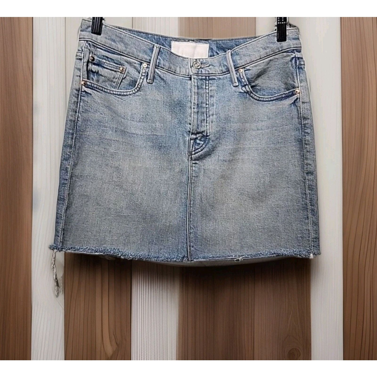 MOTHER MOTHER SUPERIOR The Angel Peg Mini Fray Denim Skirt Size 25 Size 25" / US 0 / IT 36 - 5 Thumbnail