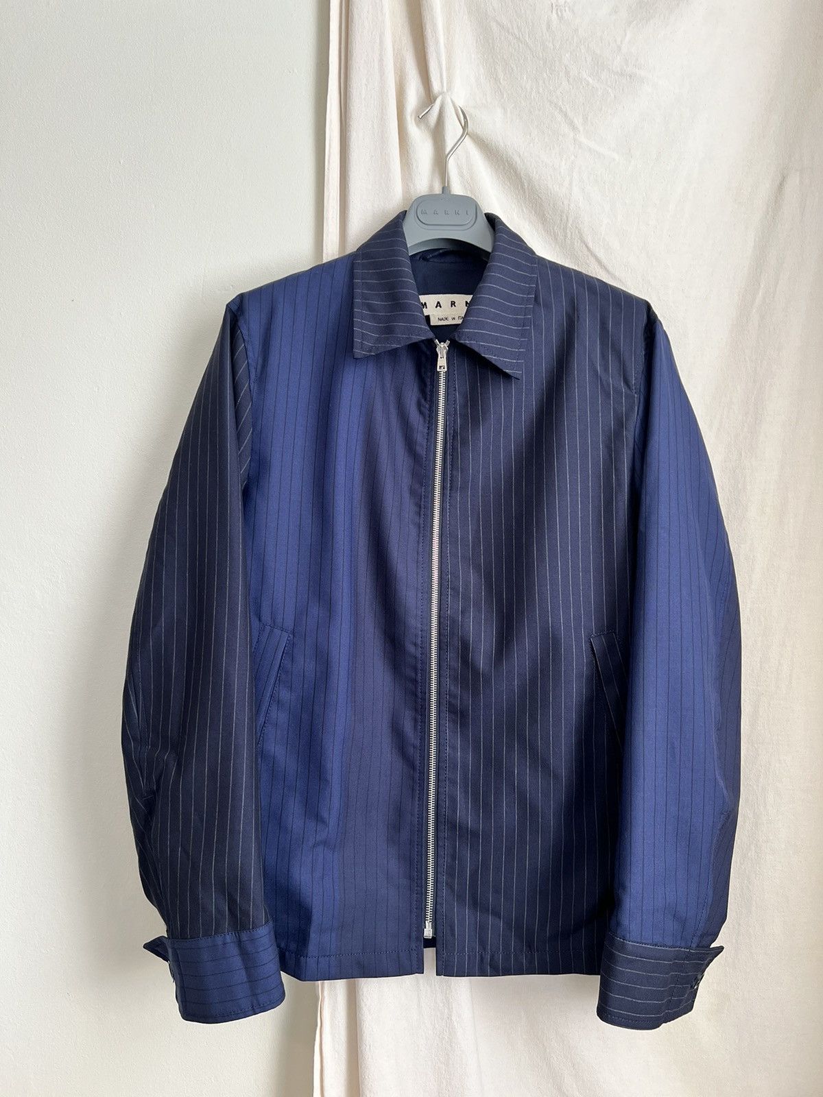 Marni MARNI Mixed Pinstripe Wool Zip Jacket S/S 2018 sz 46 Size US S / EU 44-46 / 1 - 1 Thumbnail