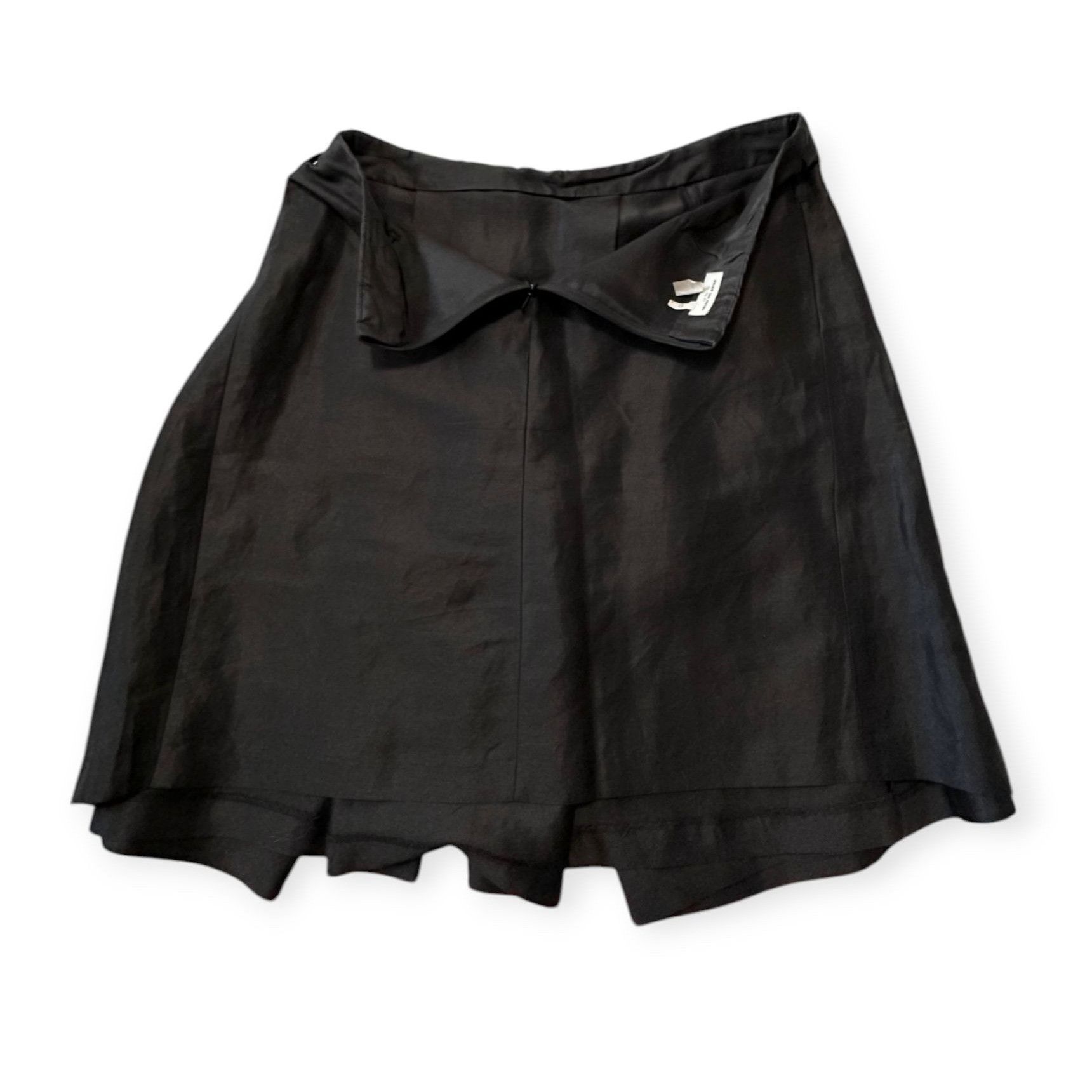 Dries Van Noten Black Faux Wrap A line Skirt, Size 40EU